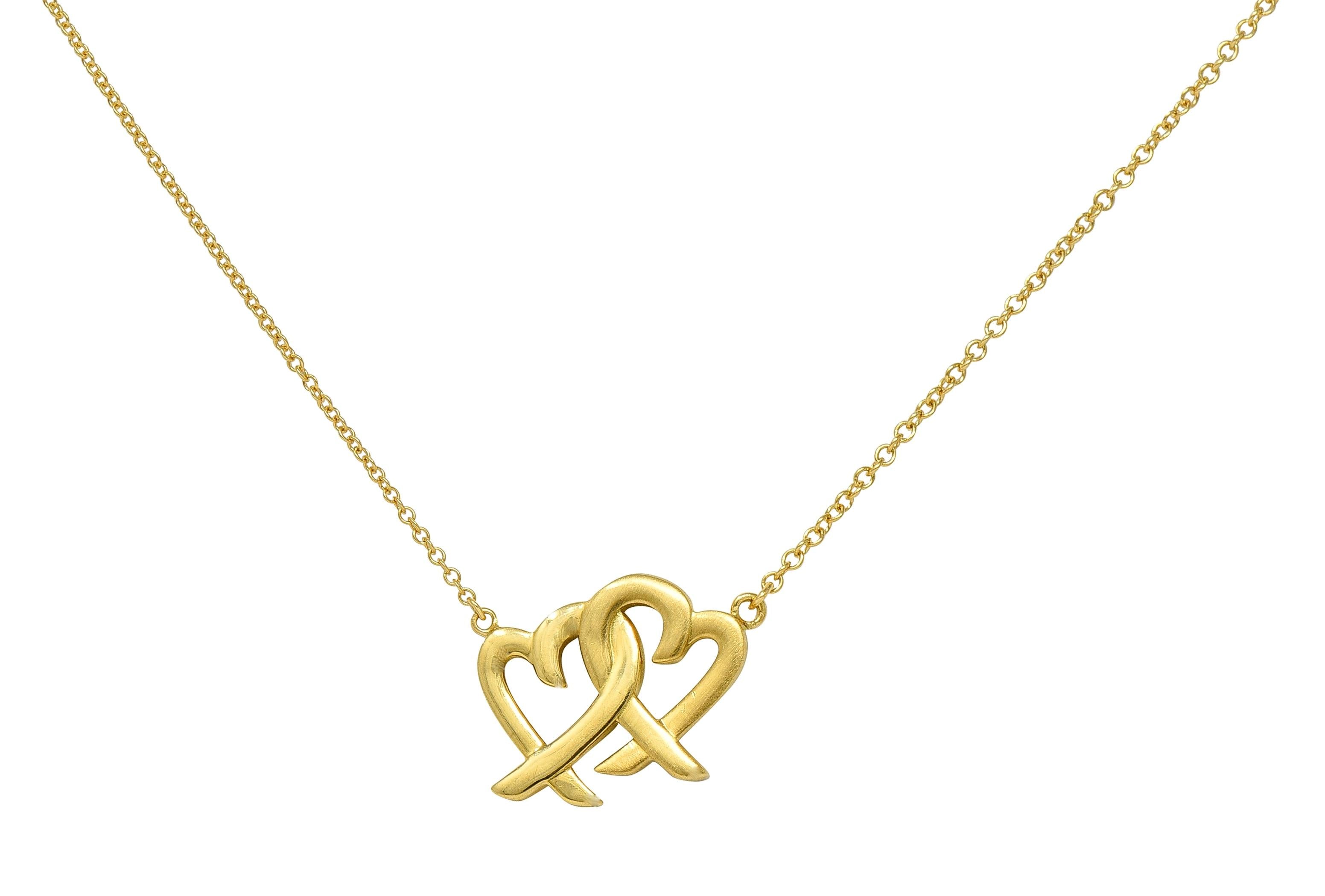 Paloma Picasso Tiffany & Co. 18K Yellow Gold Double Loving Hearts Necklace