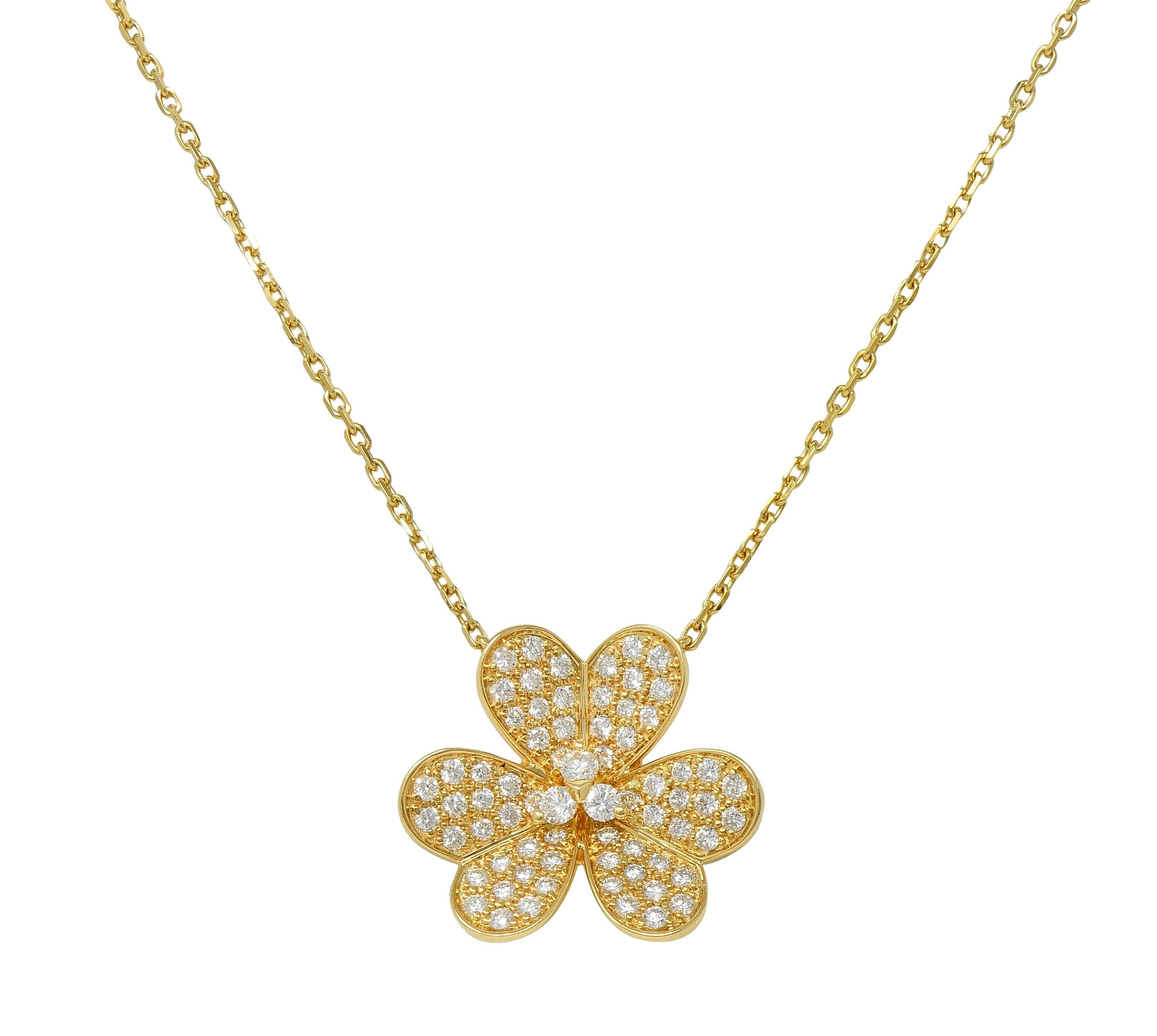 Van Cleef & Arpels French Diamond 18K Yellow Gold Large Frivole Necklace