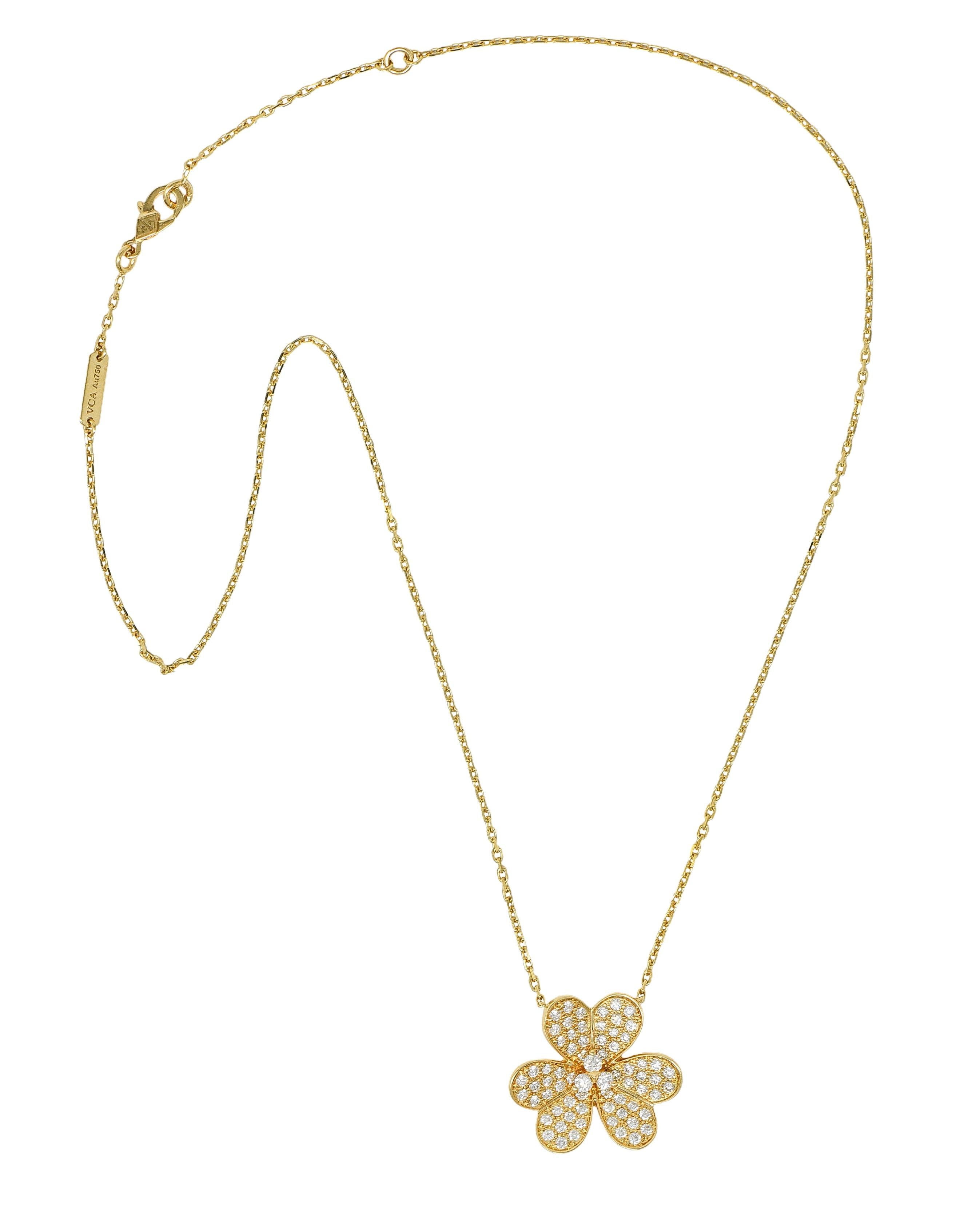 Van Cleef & Arpels French Diamond 18K Yellow Gold Large Frivole Necklace