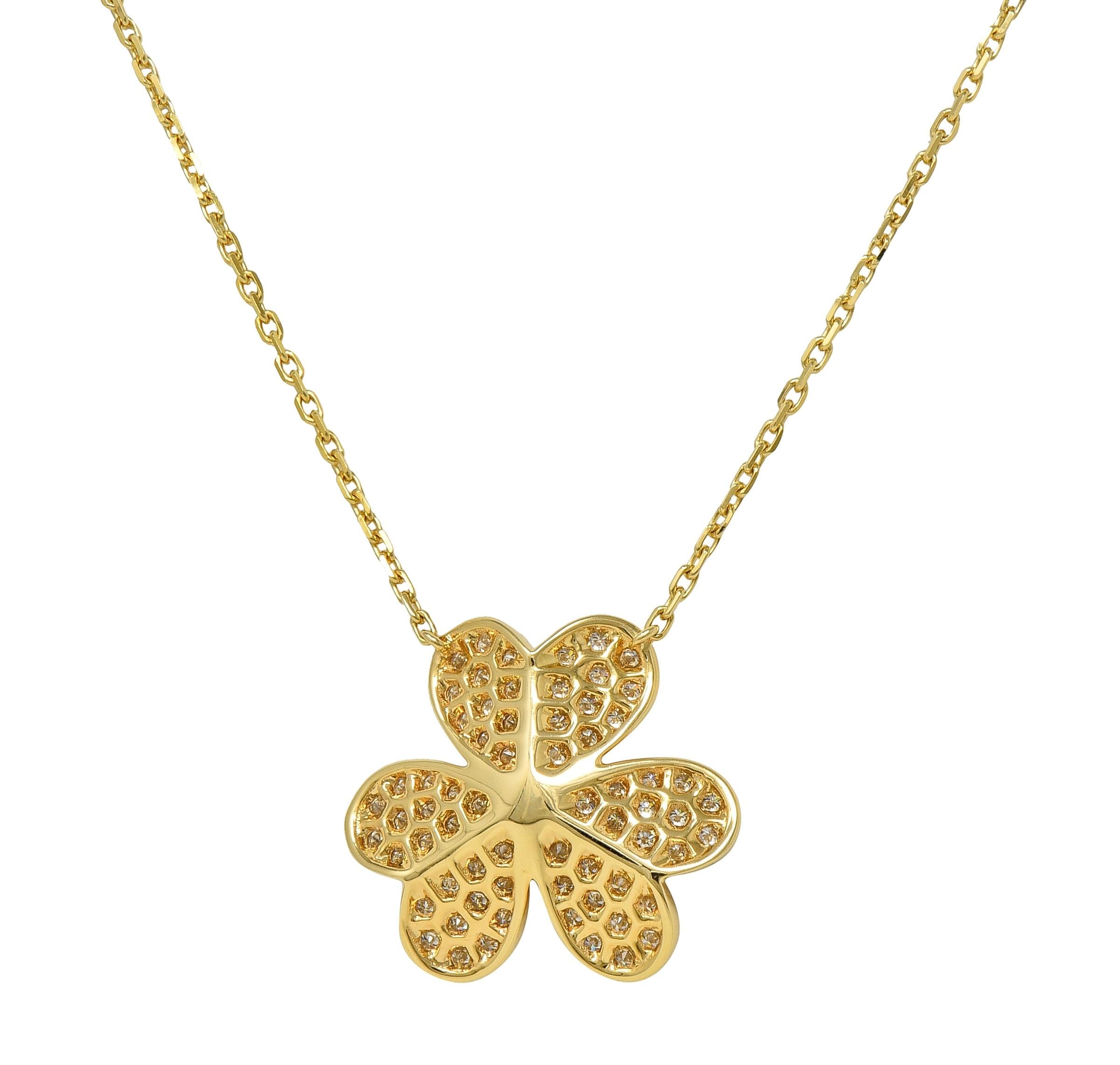 Van Cleef & Arpels French Diamond 18K Yellow Gold Large Frivole Necklace