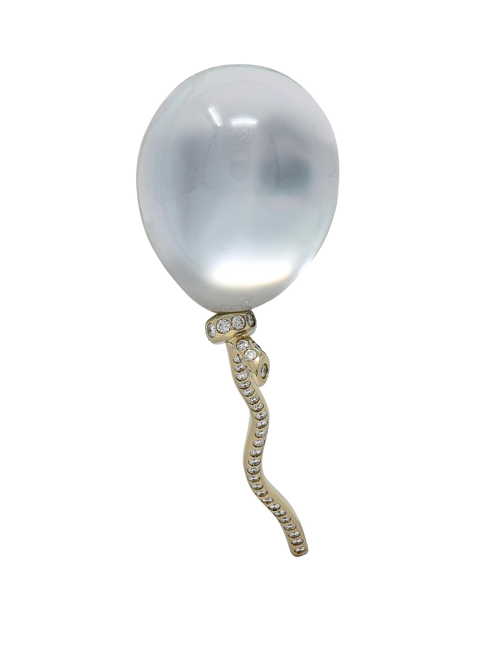 Vhernier Diamond Multi-Gem 18 Karat Gold Balloon Palloncino Brooch