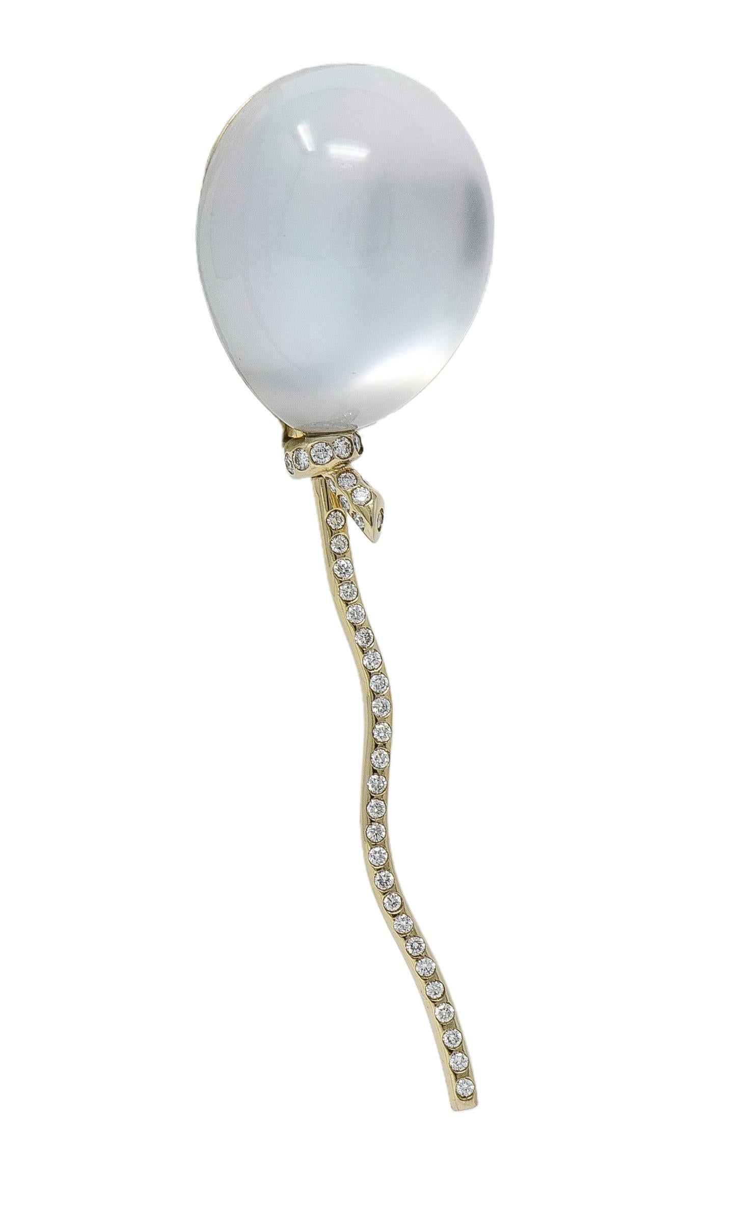 Vhernier Diamond Multi-Gem 18 Karat Gold Balloon Palloncino Brooch