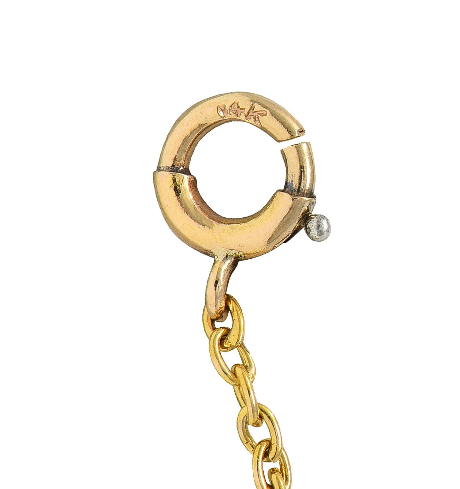 Art Nouveau 6.50 CTW Diamond 18K Yellow Gold Antique Scrolling Link Bracelet