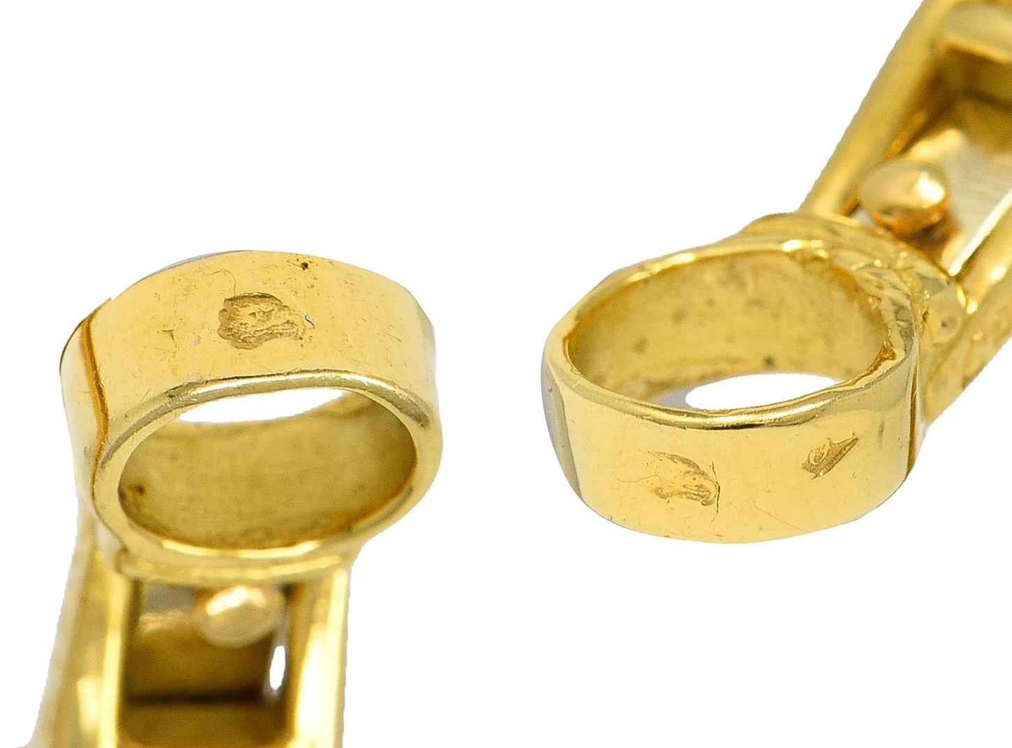 Cartier Paris 1.90 CTW 18 Karat Yellow Gold Twist Hoop Vintage Ear-Clip Earrings