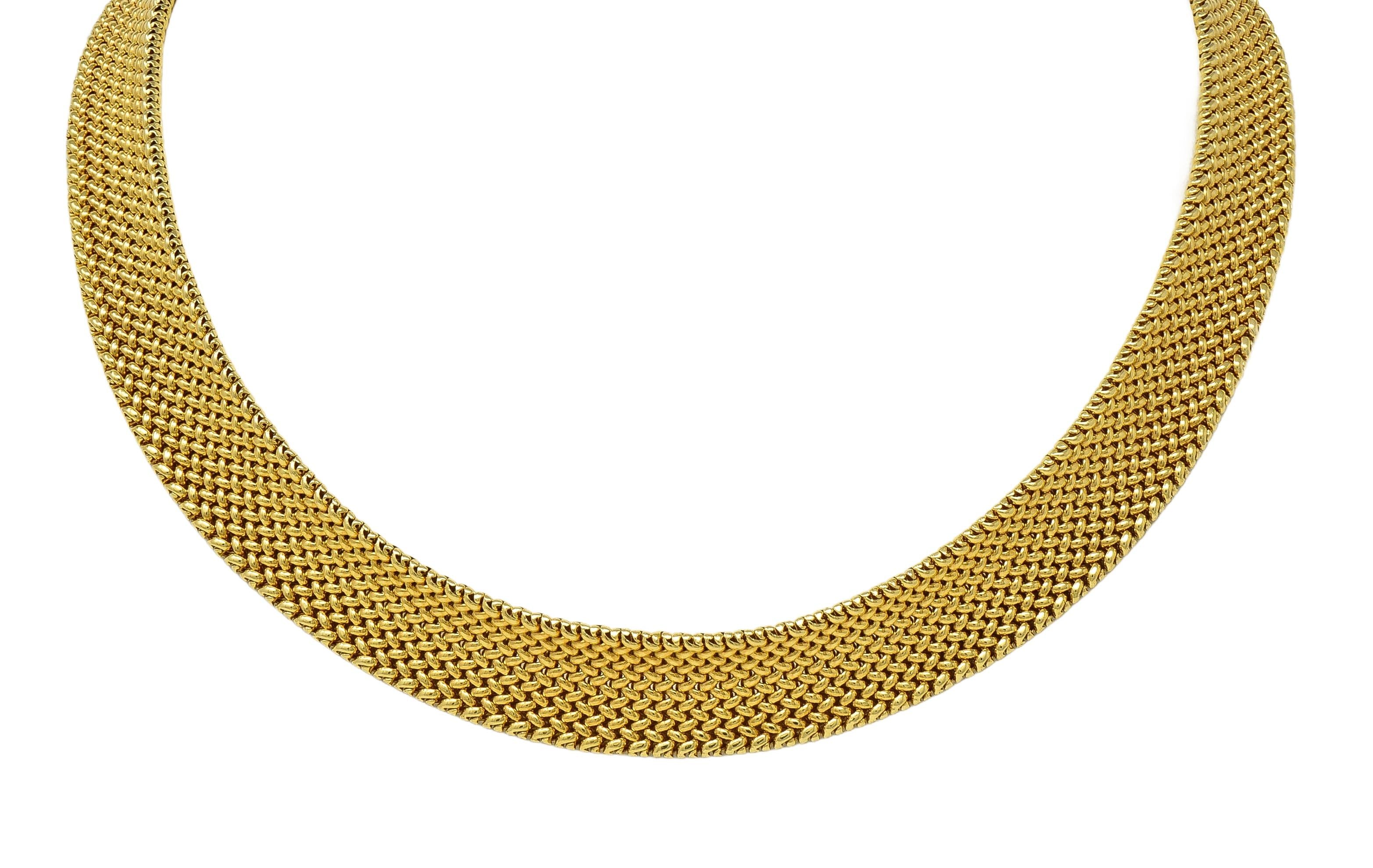 Tiffany & Co. 2000's 18 Karat Yellow Gold Vintage Somerset Woven Collar Necklace