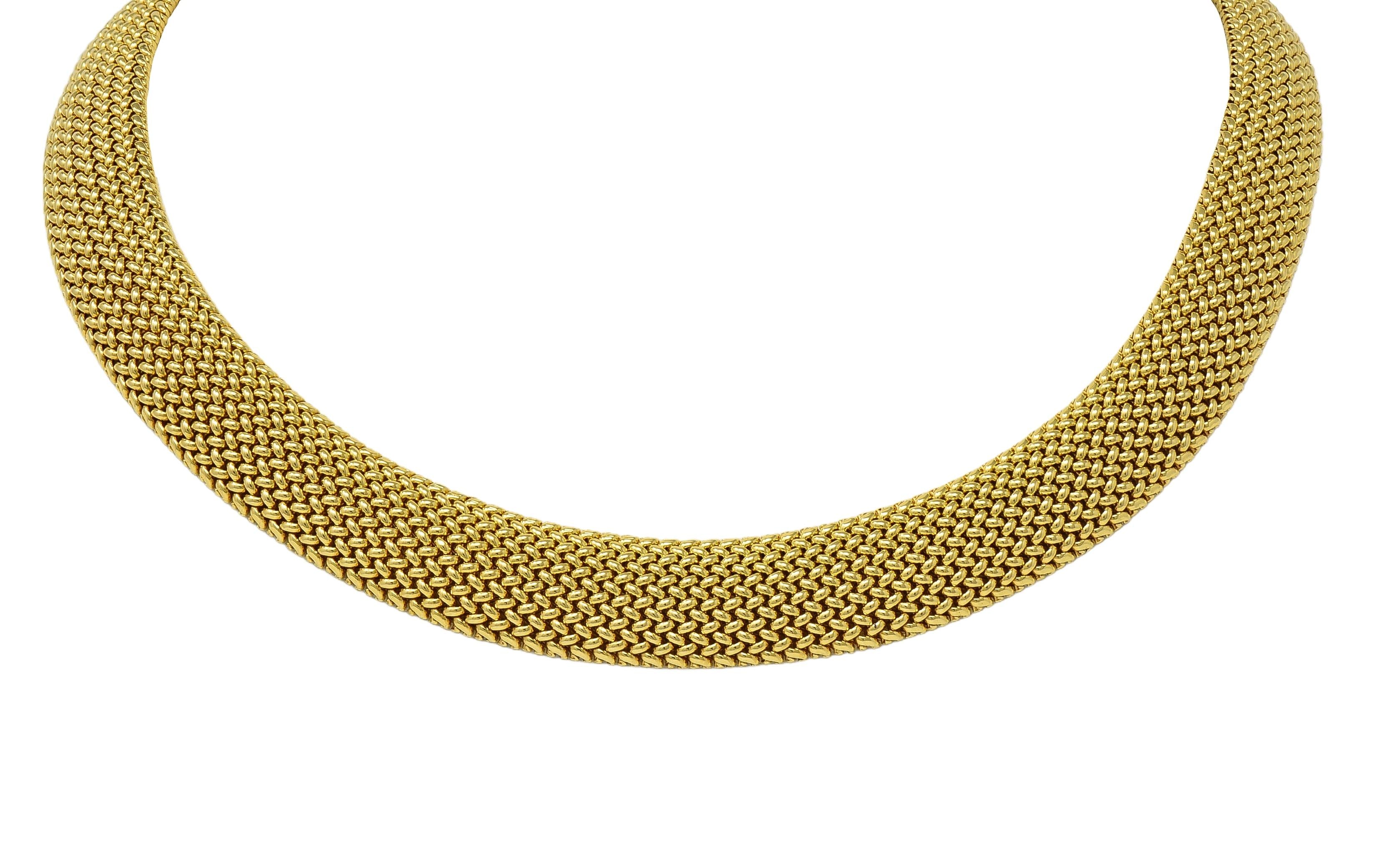 Tiffany & Co. 2000's 18 Karat Yellow Gold Vintage Somerset Woven Collar Necklace