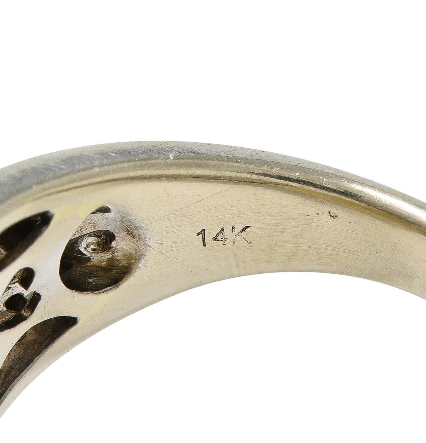 Vintage Paraiba Tourmaline Diamond 14 Karat White Gold Halo Ring GIA