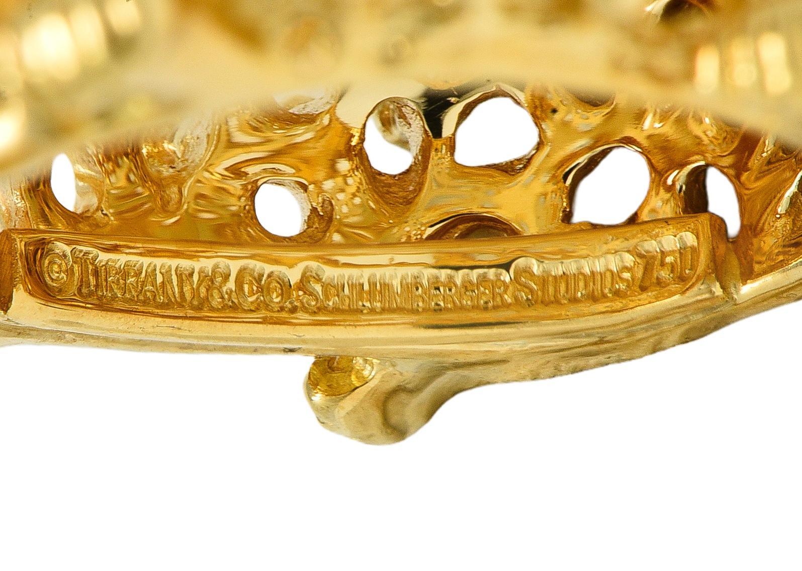 Schlumberger Tiffany & Co. 1980's Ruby 18K Yellow Gold Vintage Hedgehog Brooch