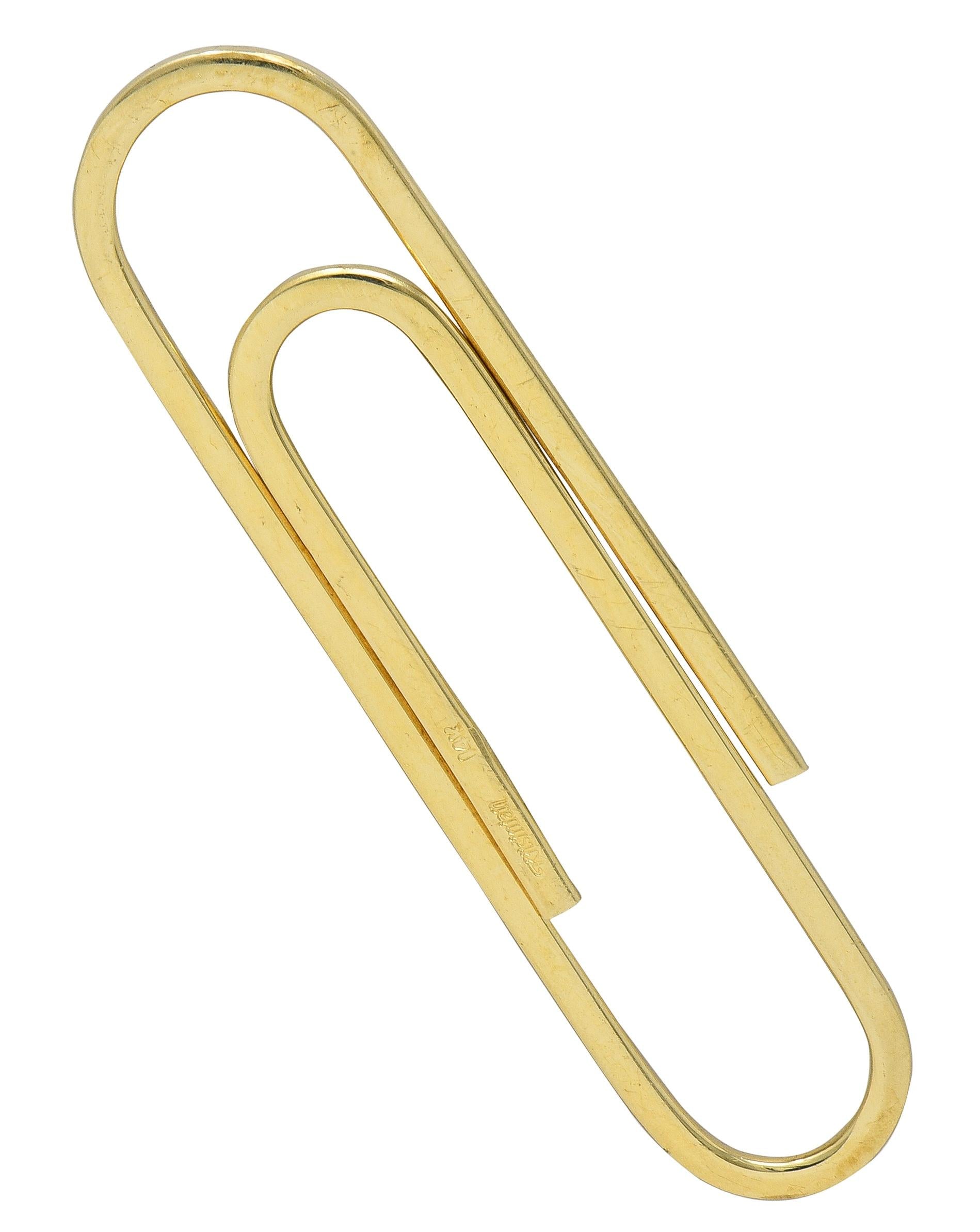 Kitsinian 1980's 14 Karat Yellow Gold Vintage Large Paperclip Pendant