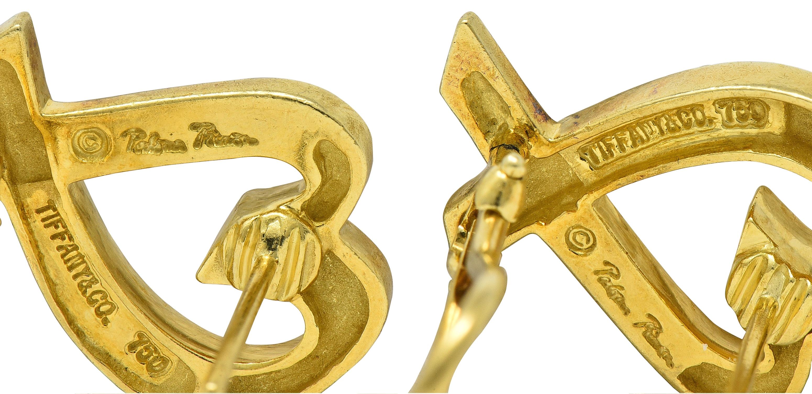 Paloma Picasso Tiffany & Co. 1990's 18K Gold Vintage Loving Heart Earrings
