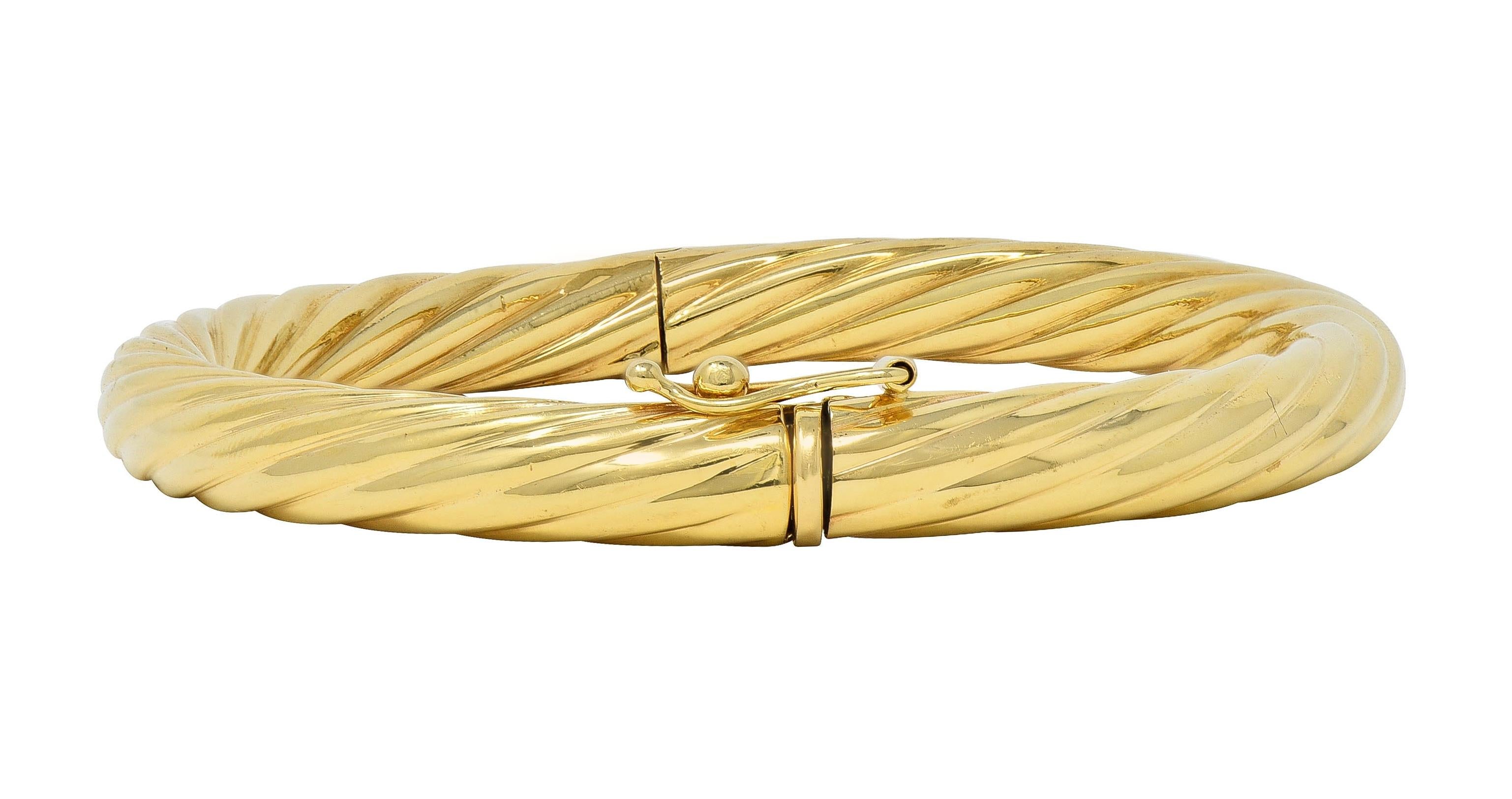 Tiffany & Co. 1960's 18 Karat Yellow Gold Vintage Twisted Rope Bangle Bracelet