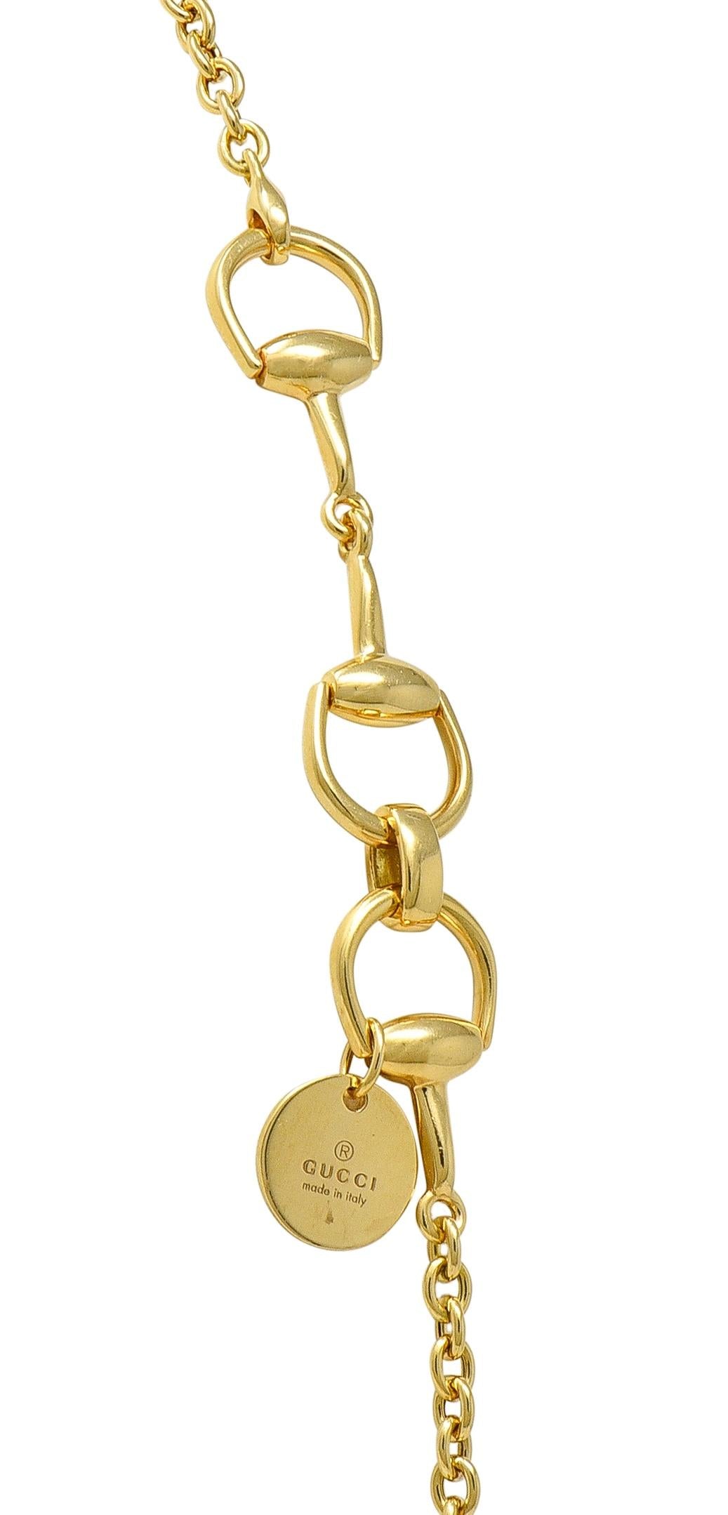 Gucci 1990's 18 Karat Yellow Gold Vintage Horsebit 36 IN Long Chain Necklace