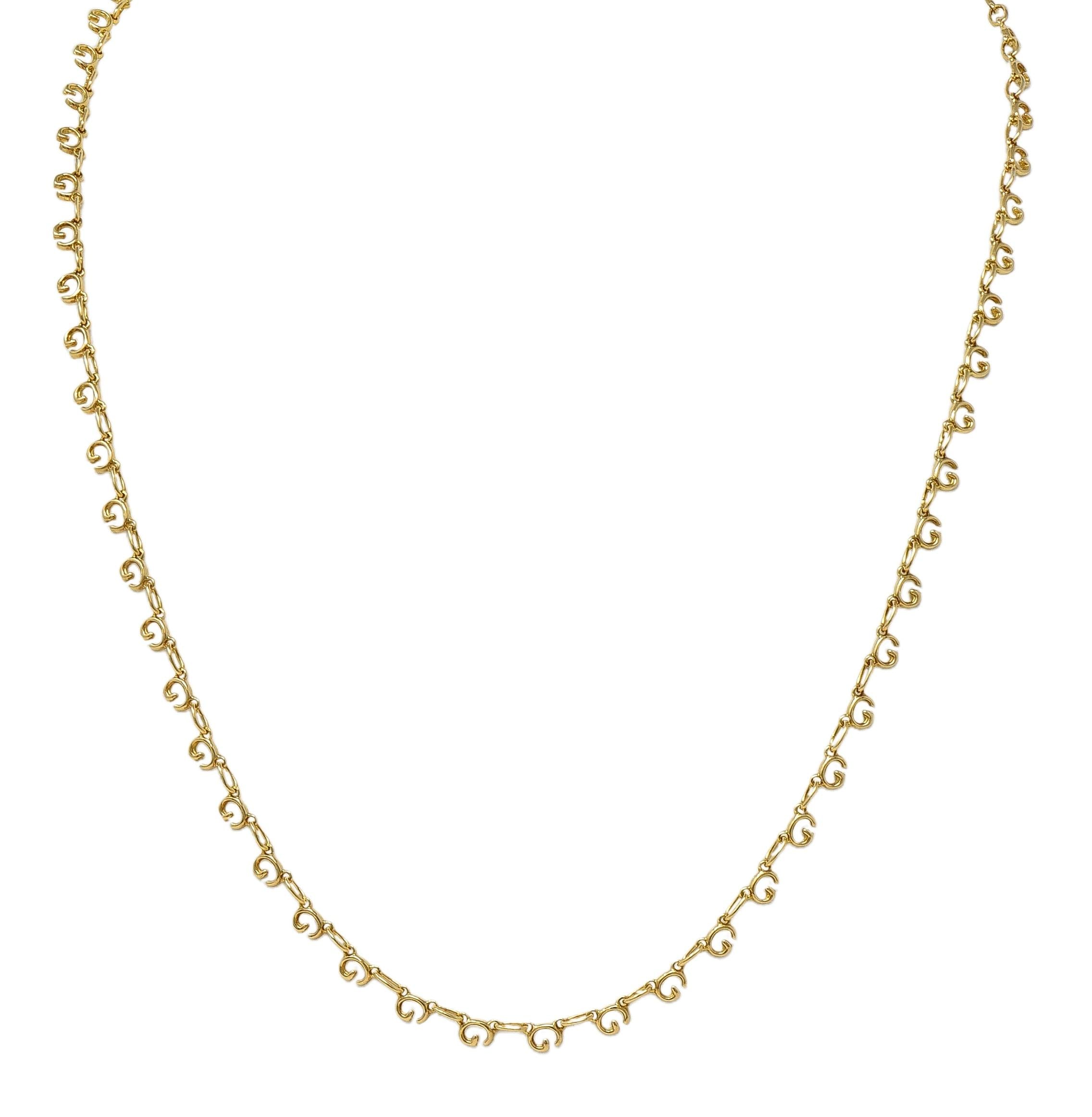 Gucci 2000's 18 Karat Yellow Gold G Chain Link Necklace