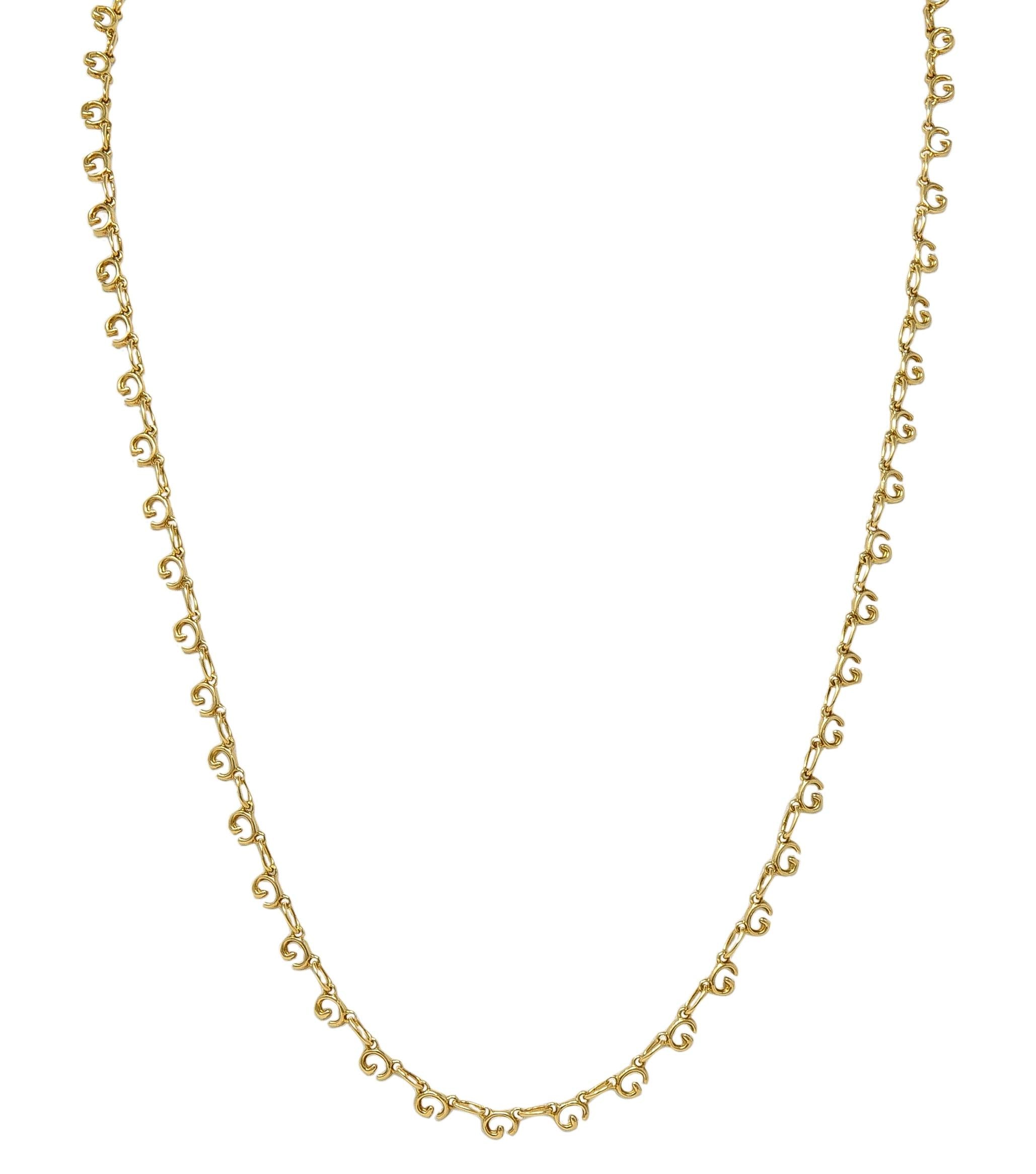 Gucci 2000's 18 Karat Yellow Gold G Chain Link Necklace