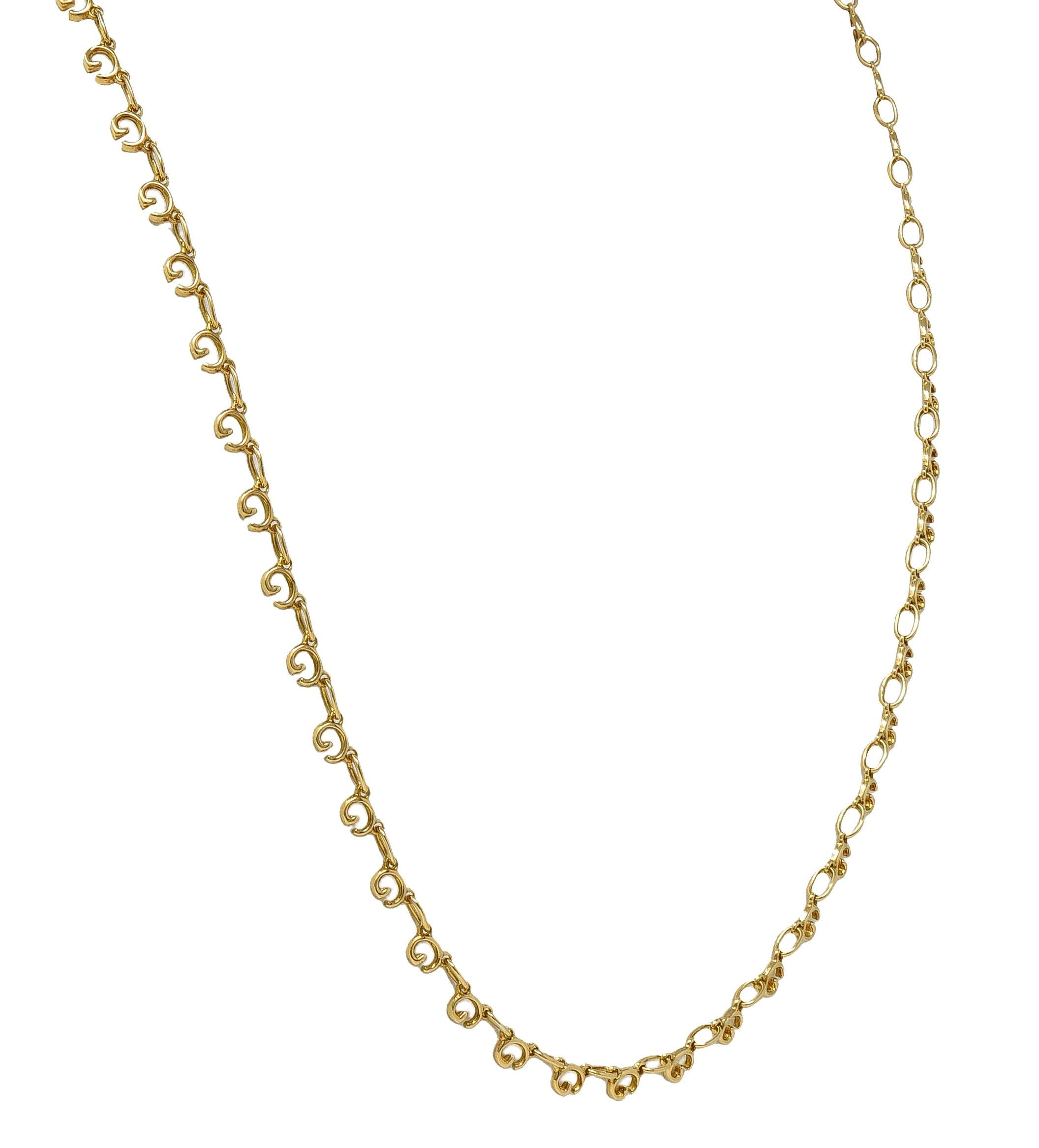 Gucci 2000's 18 Karat Yellow Gold G Chain Link Necklace