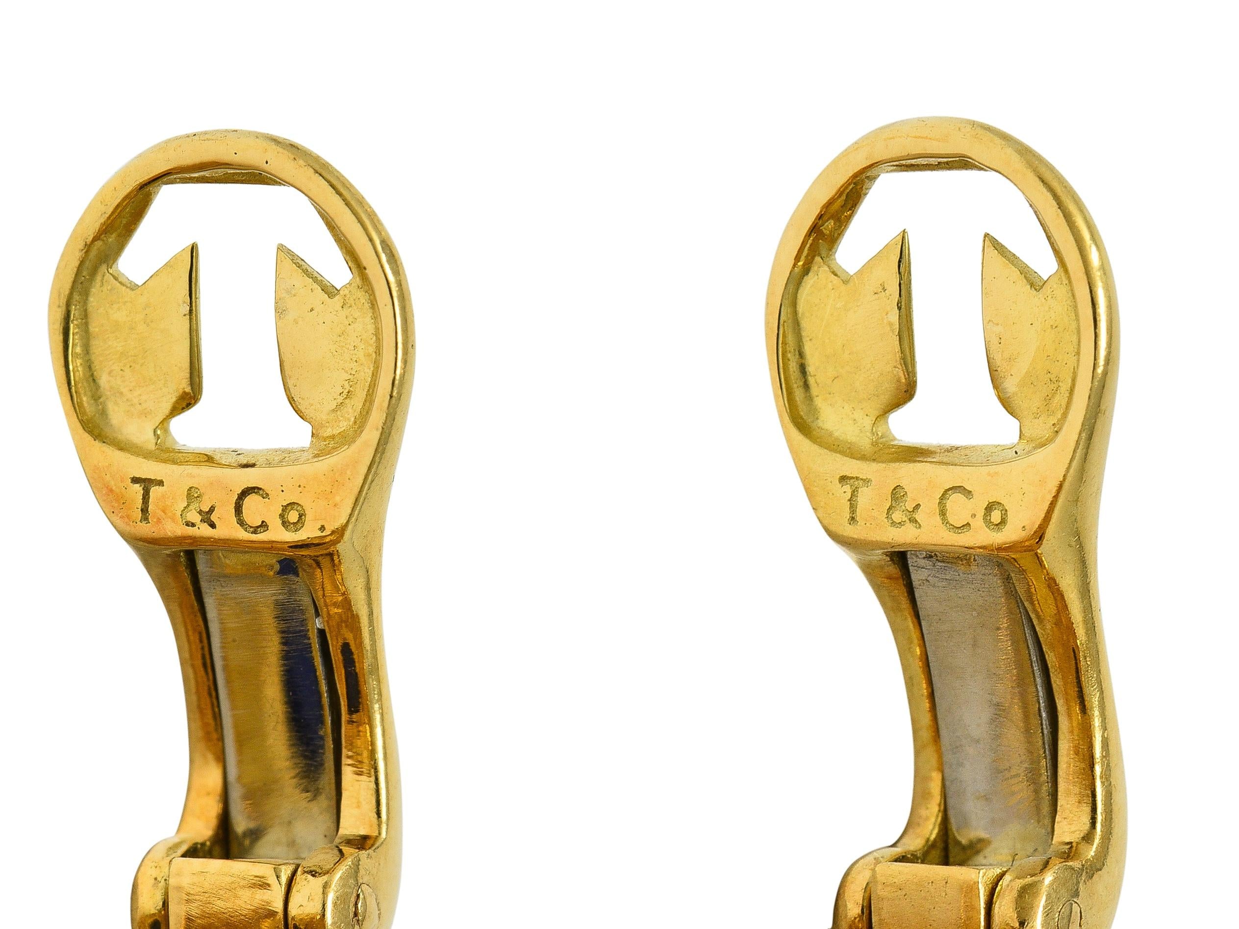 Tiffany & Co. 1960's Lapis Lazuli 18K Gold Vintage Floral Ear-Clip Earrings