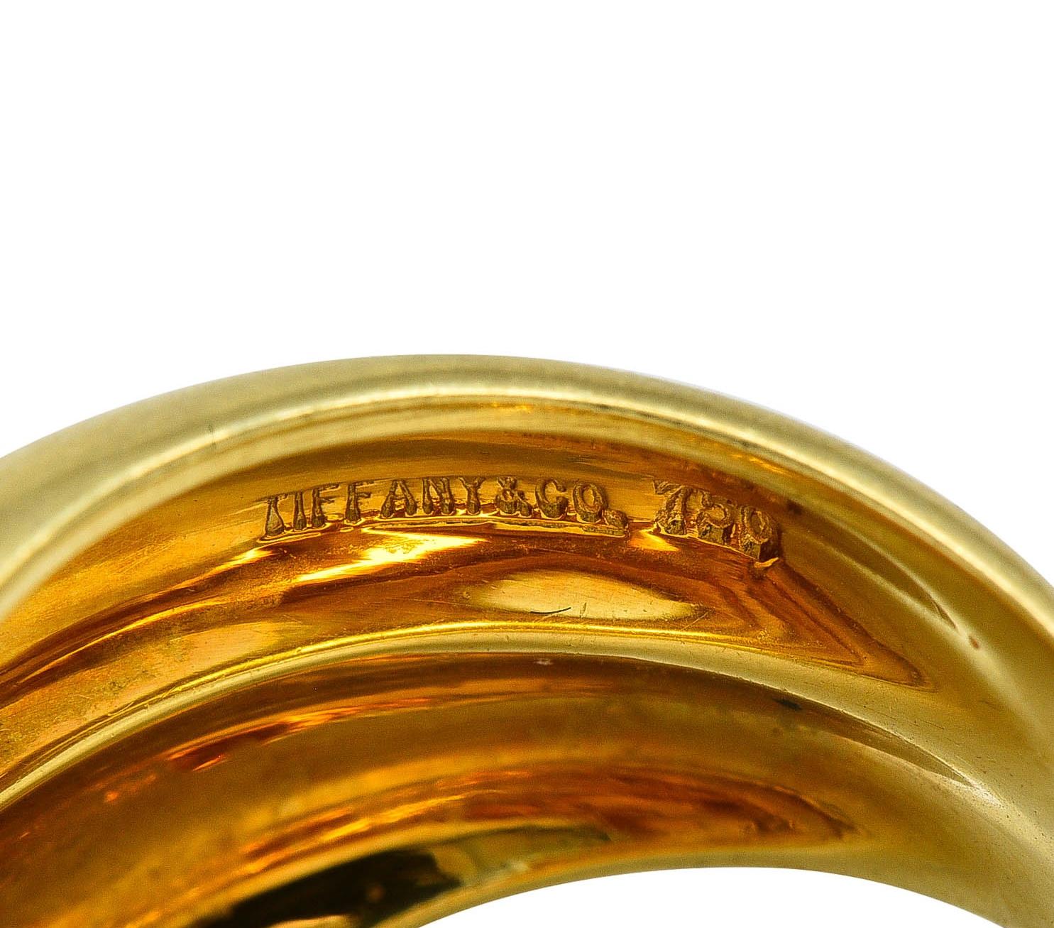 Tiffany & Co. 1980's 3.20 CTW Citrine 18 Karat Yellow Gold Puffy Vintage Ring