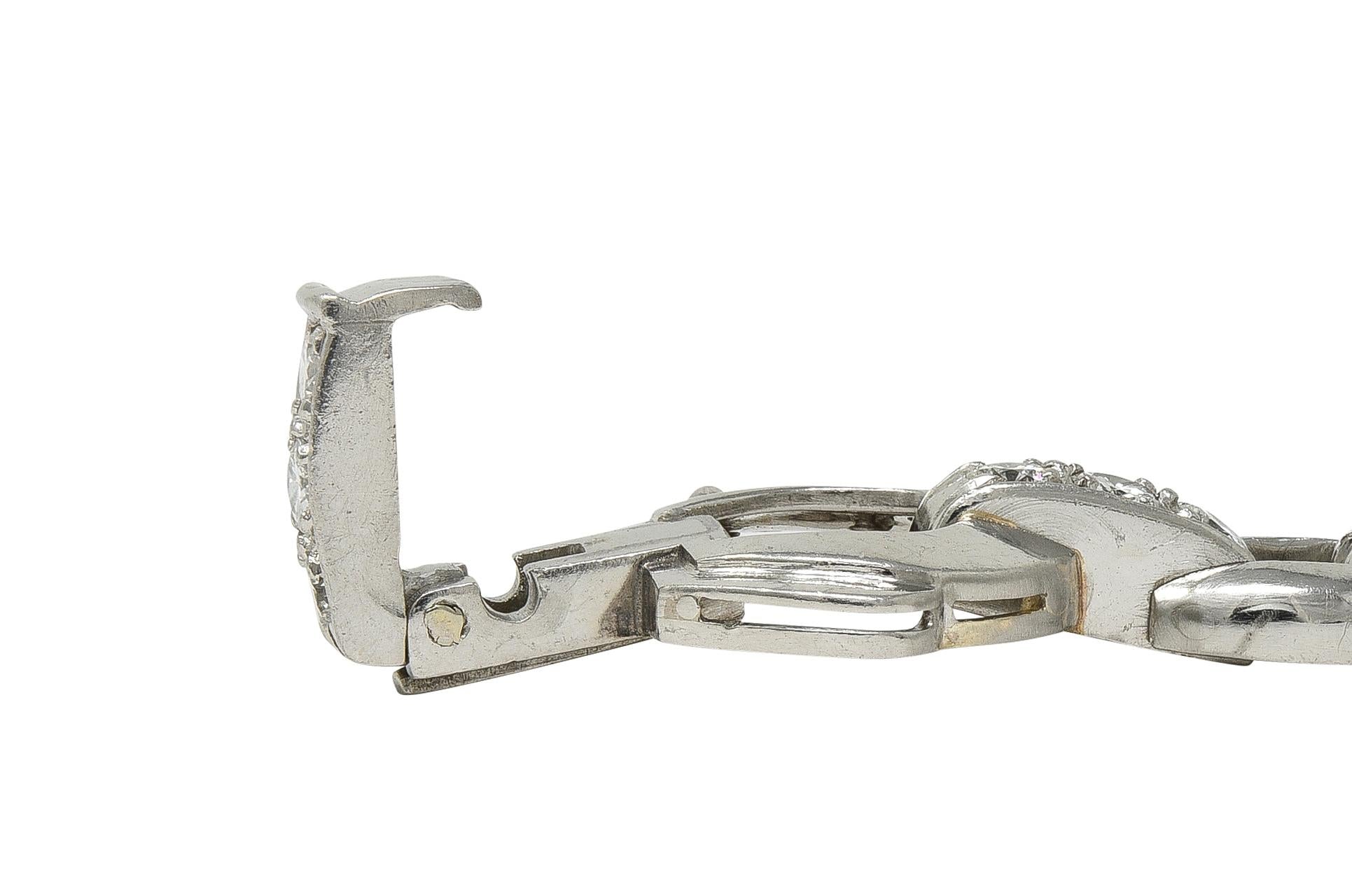 Bailey Banks & Biddle Deco 2.25 CTW Diamond Platinum Vintage Stirrup Bracelet