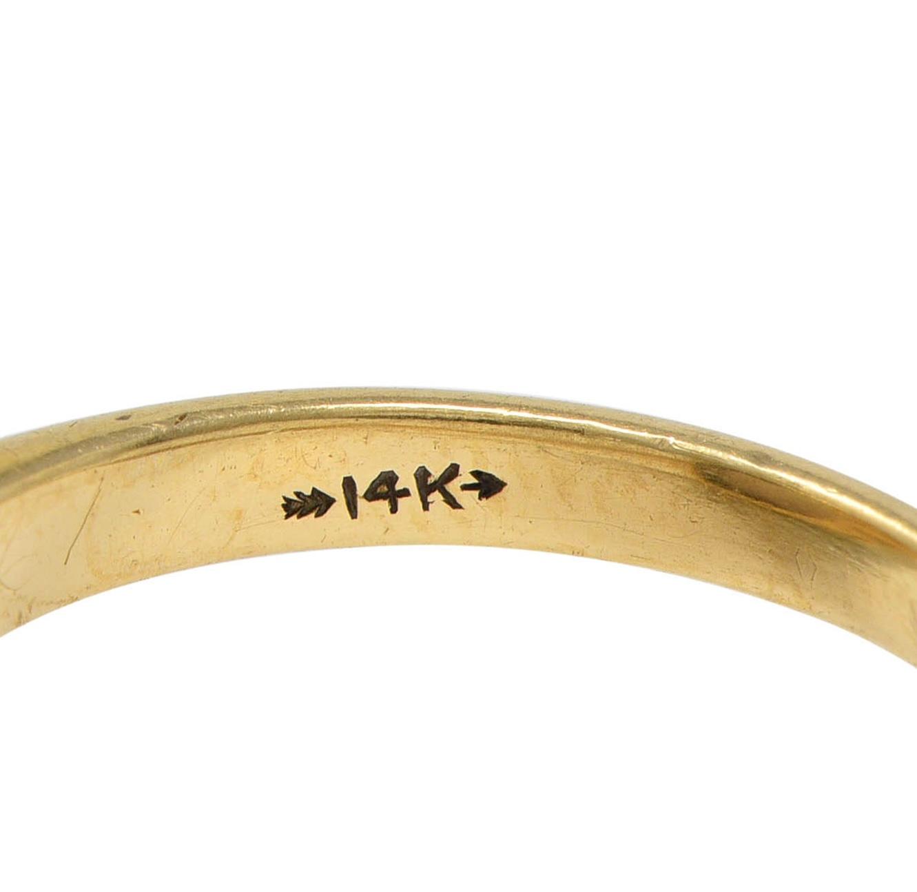 Early 1900's Opal Diamond 14 Karat Yellow Gold Antique Halo Ring