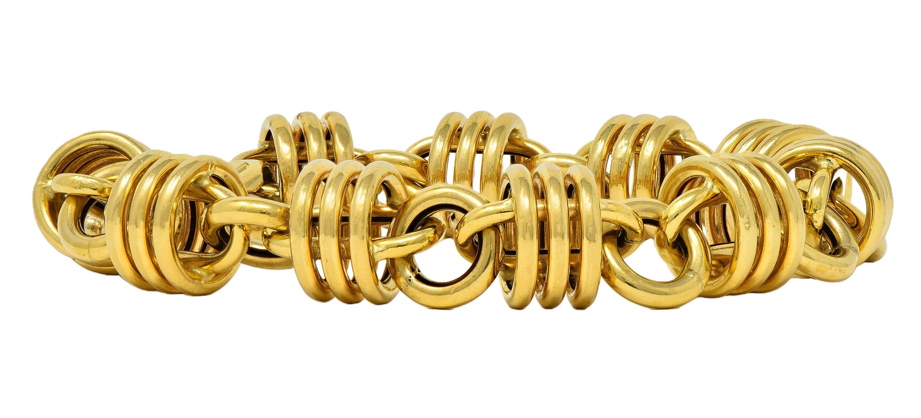 UnoArre 1980's 18 Karat Yellow Gold Vintage Status Link Bracelet