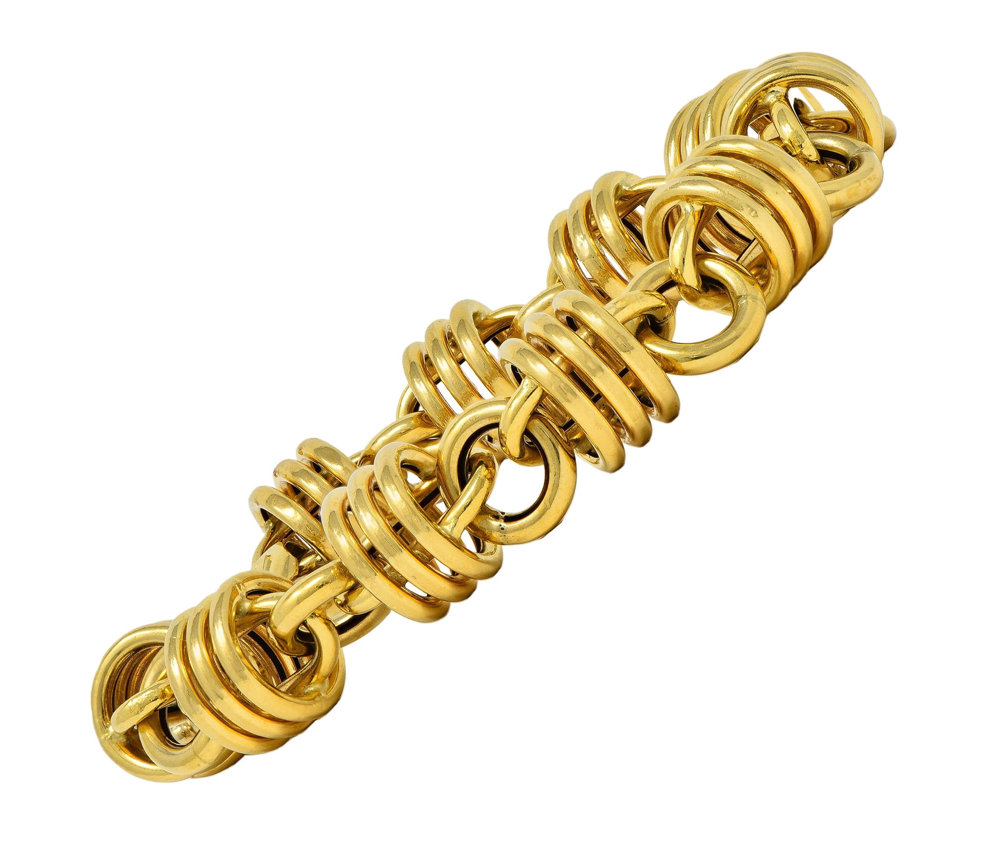 UnoArre 1980's 18 Karat Yellow Gold Vintage Status Link Bracelet