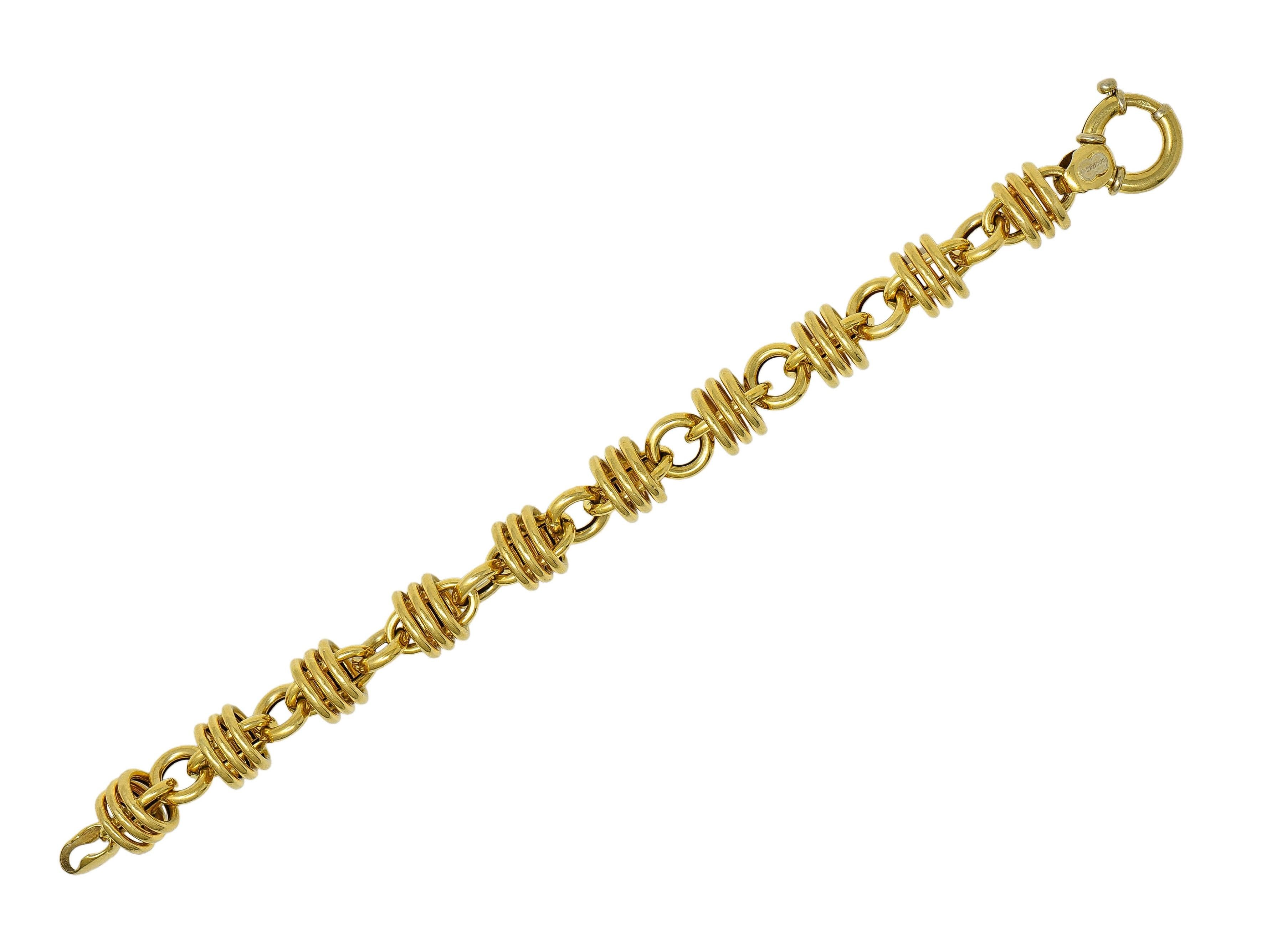 UnoArre 1980's 18 Karat Yellow Gold Vintage Status Link Bracelet