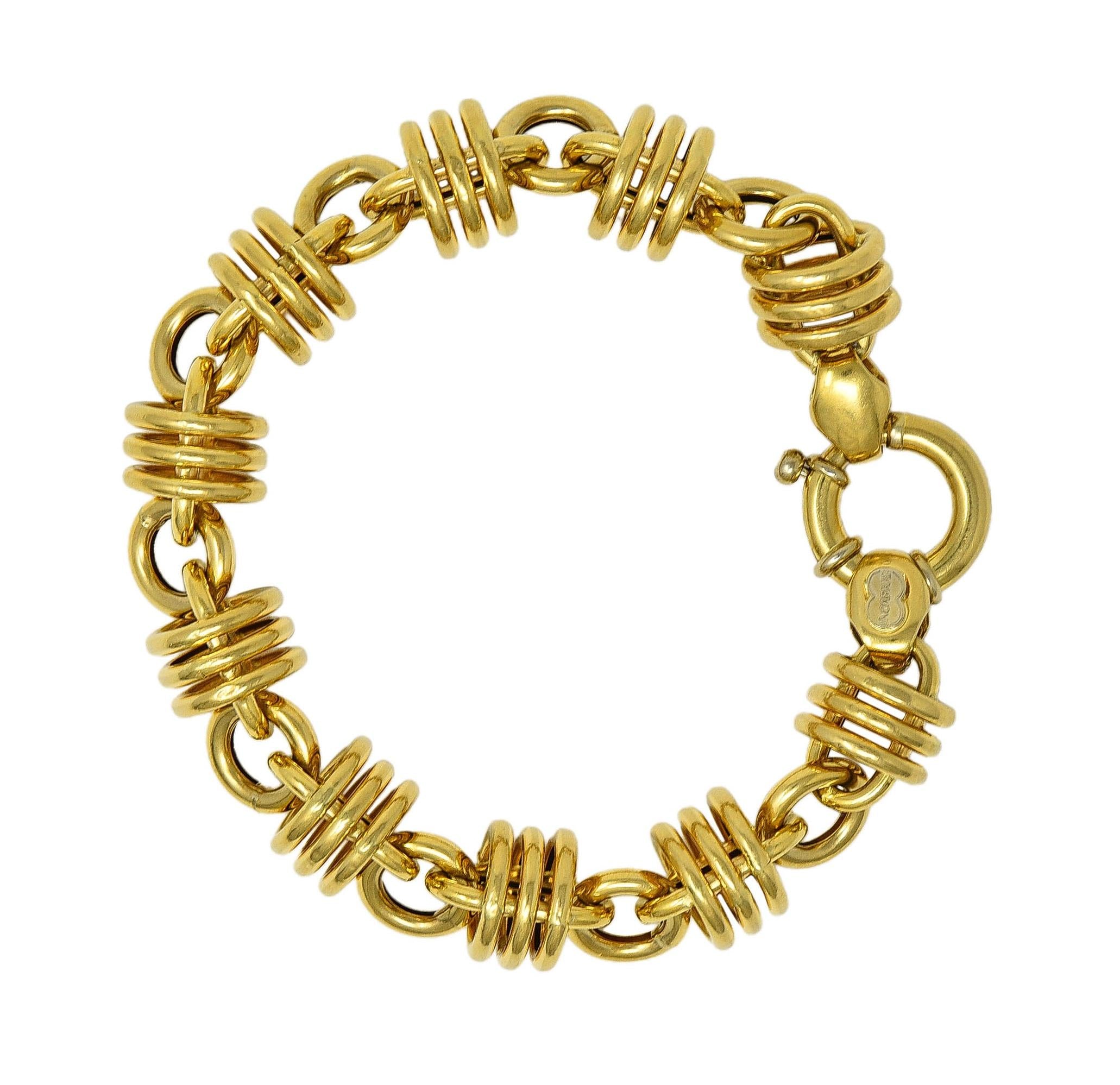 UnoArre 1980's 18 Karat Yellow Gold Vintage Status Link Bracelet