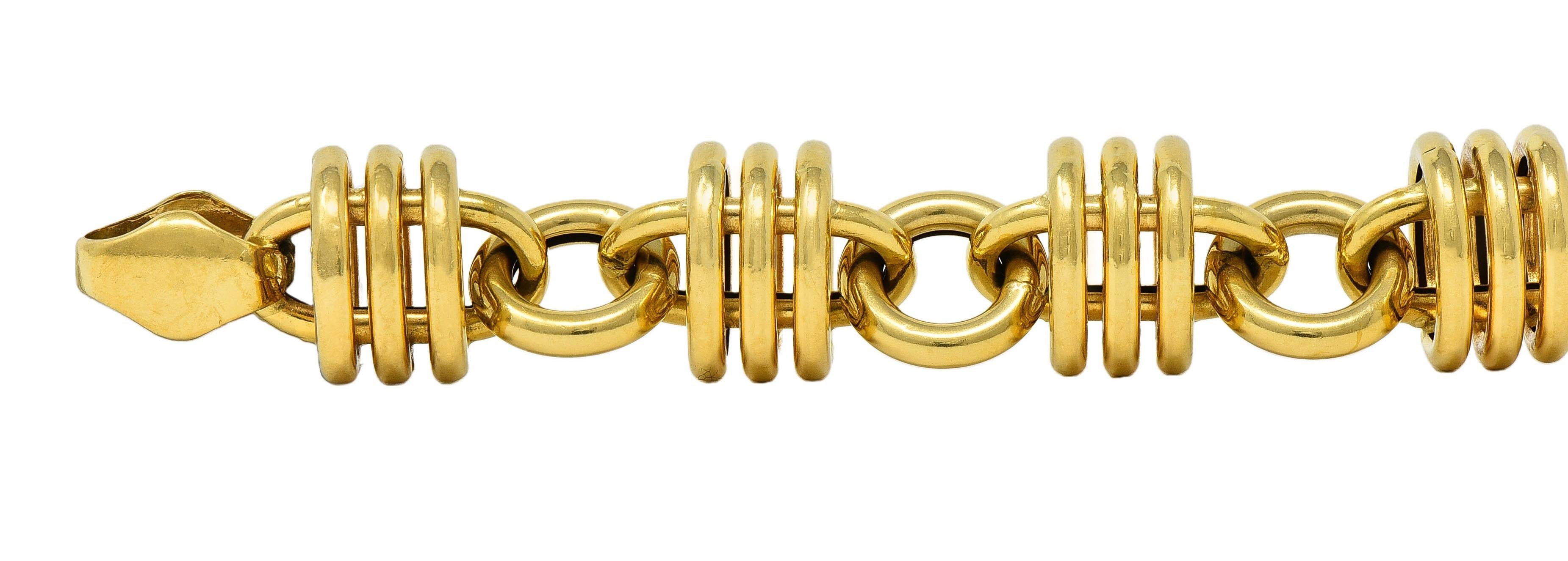 UnoArre 1980's 18 Karat Yellow Gold Vintage Status Link Bracelet