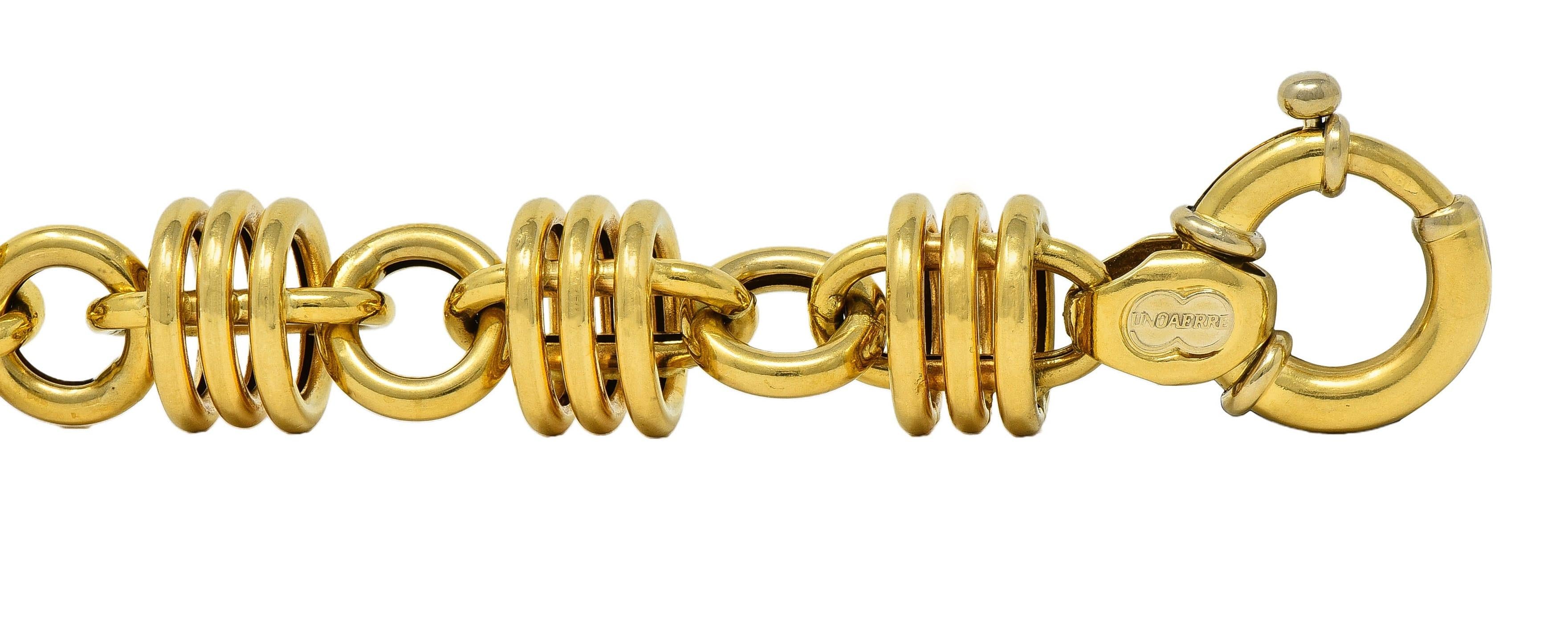UnoArre 1980's 18 Karat Yellow Gold Vintage Status Link Bracelet