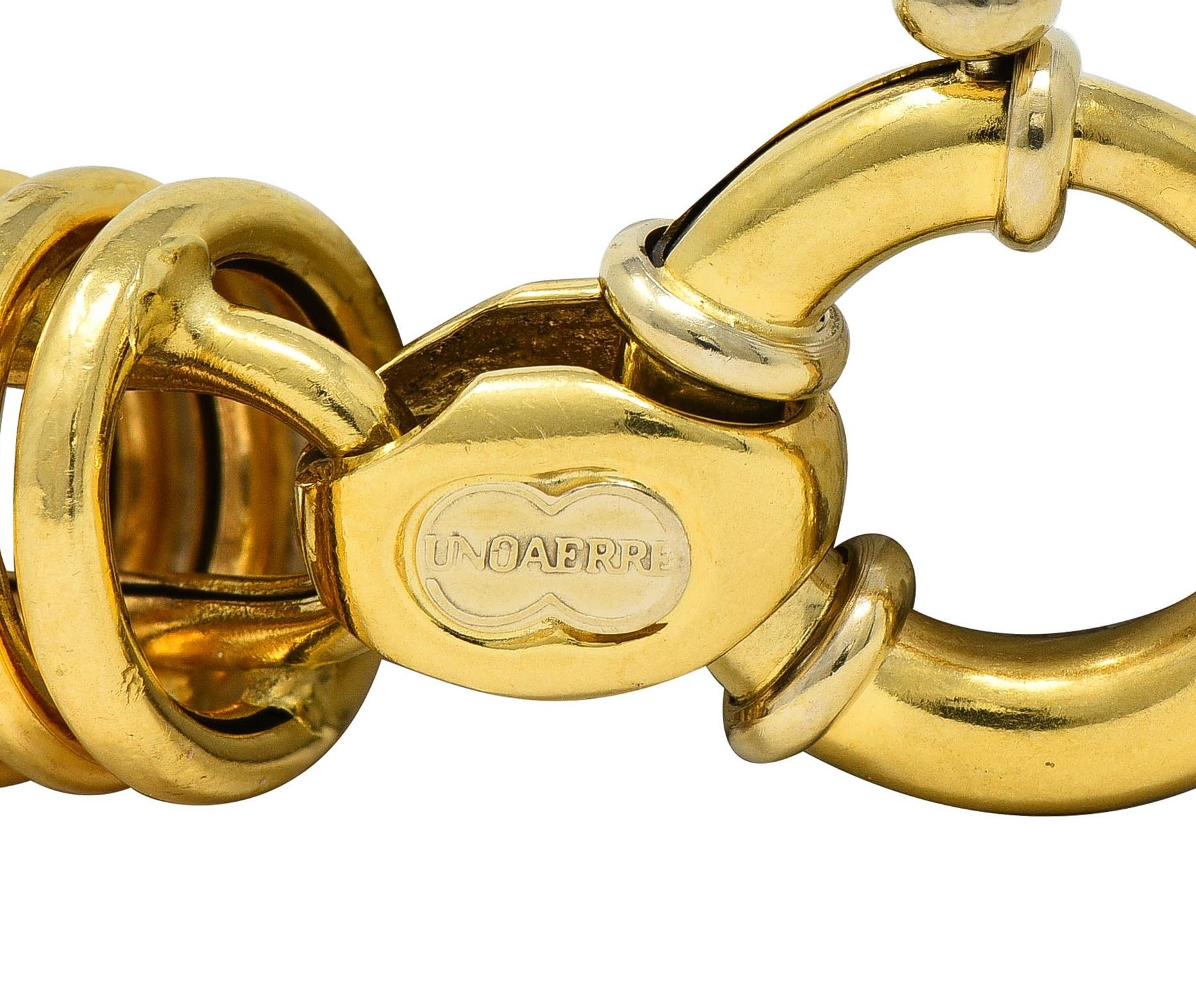 UnoArre 1980's 18 Karat Yellow Gold Vintage Status Link Bracelet