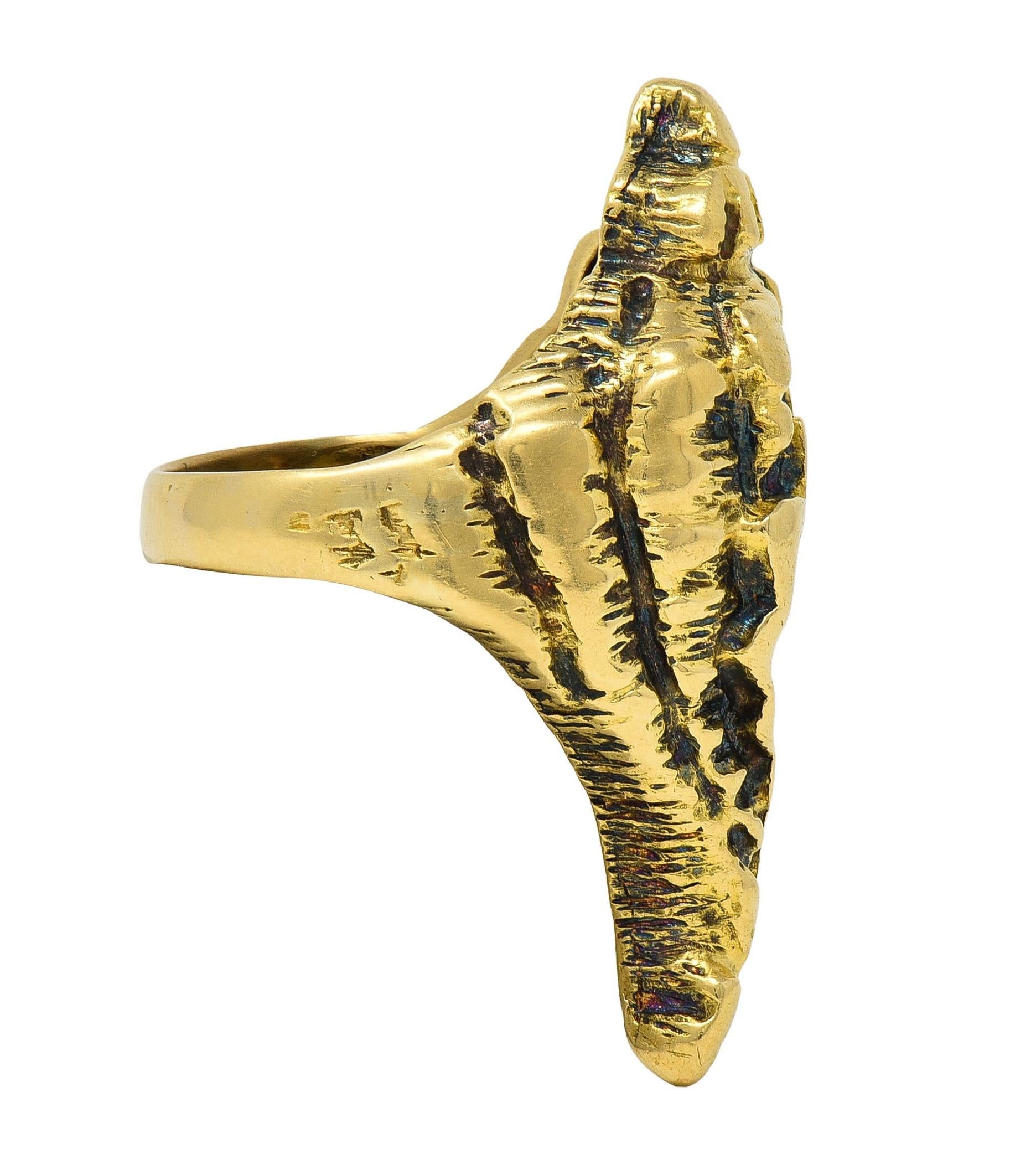 Ilias LaLaounis 1970's 18 Karat Yellow Gold Vintage Conch Seashell Ring