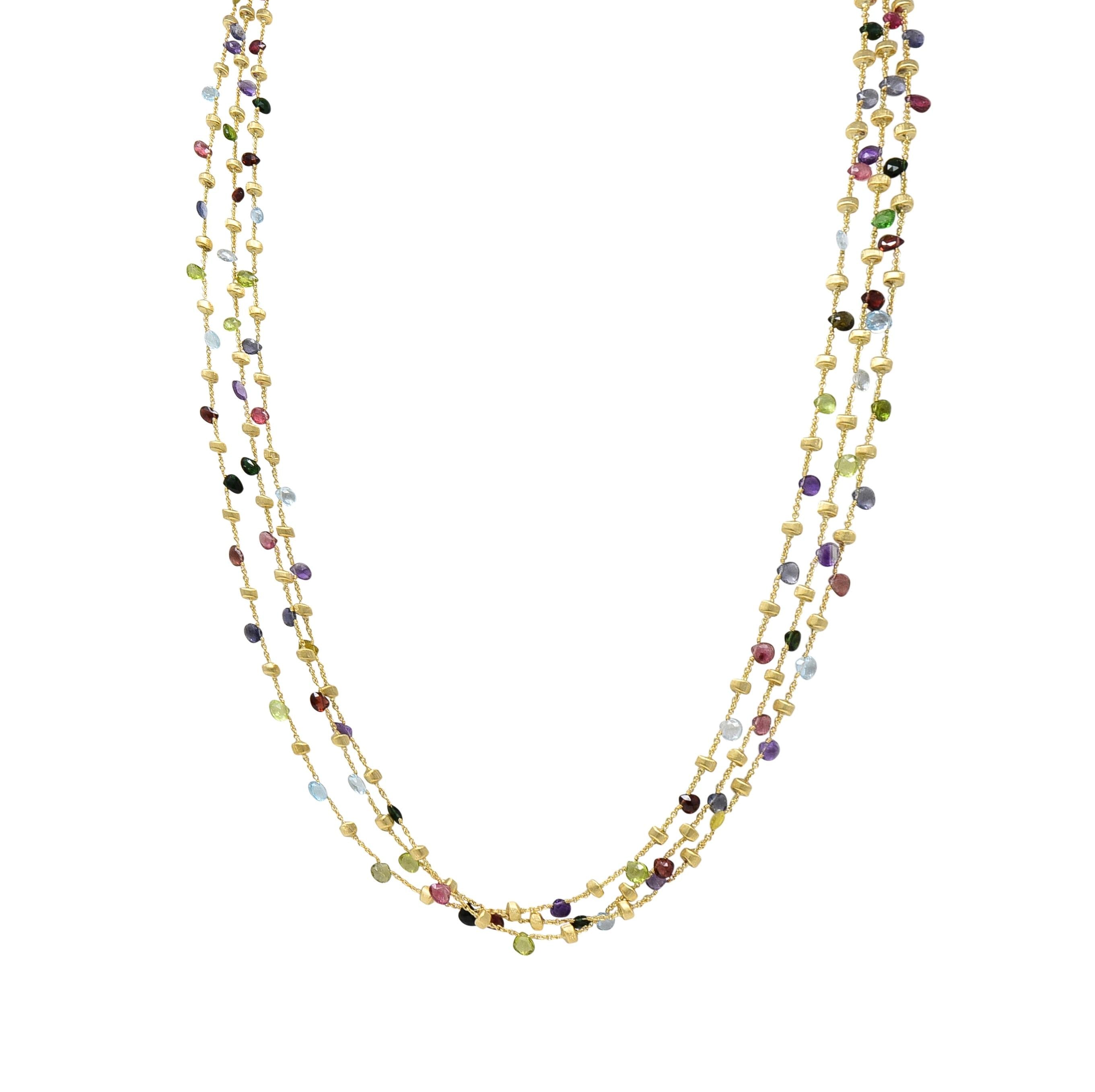 Marco Bicego Contemporary Multi-Gem 18K Gold Paradise Multi-Strand Necklace