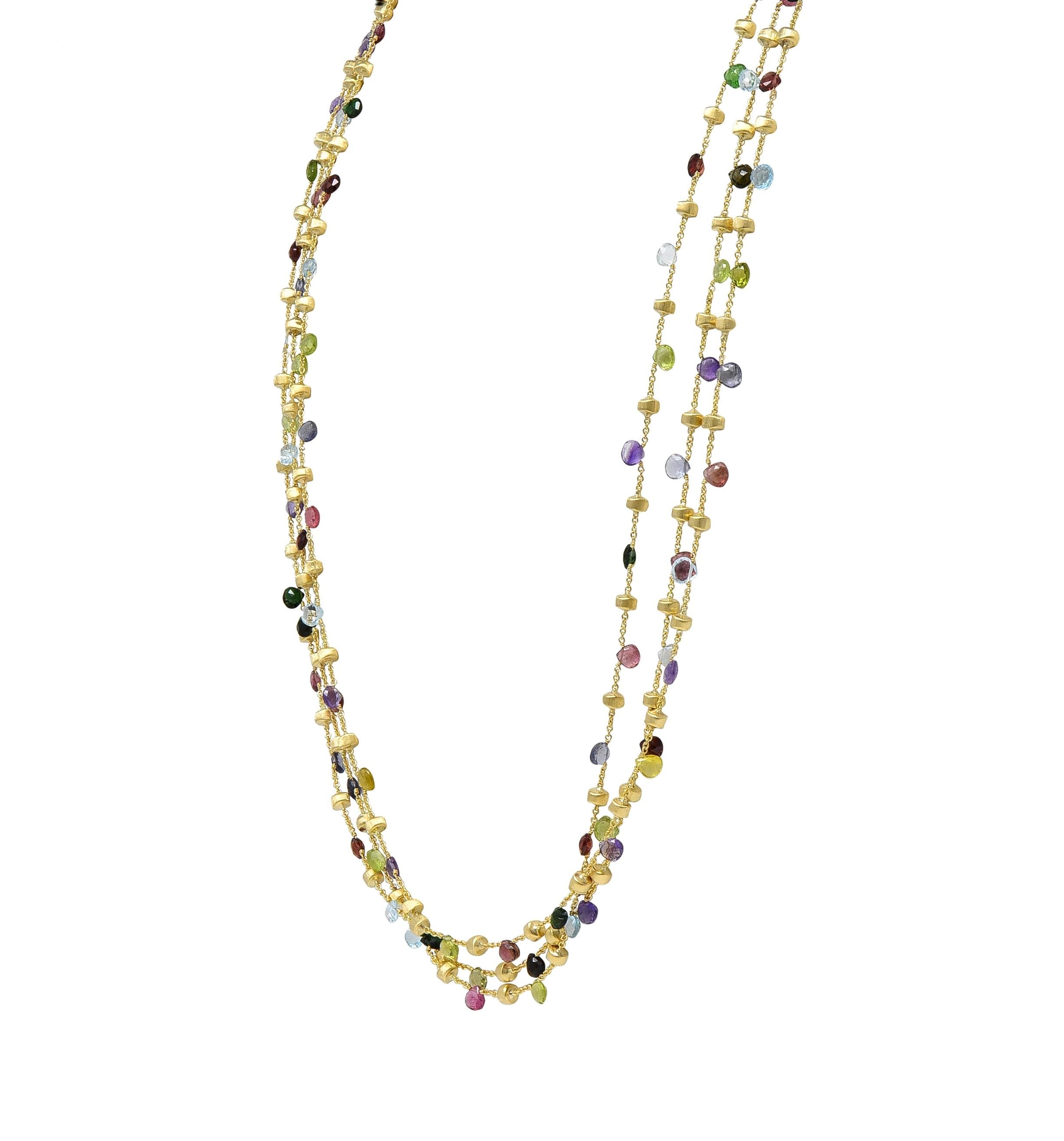 Marco Bicego Contemporary Multi-Gem 18K Gold Paradise Multi-Strand Necklace