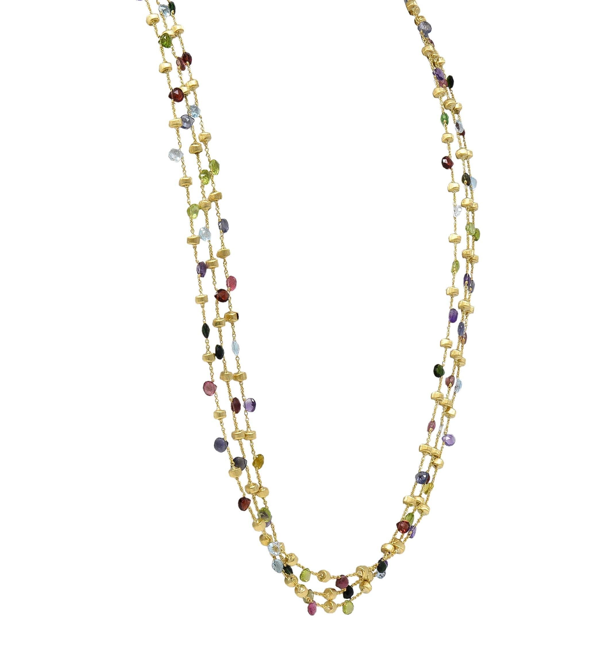 Marco Bicego Contemporary Multi-Gem 18K Gold Paradise Multi-Strand Necklace