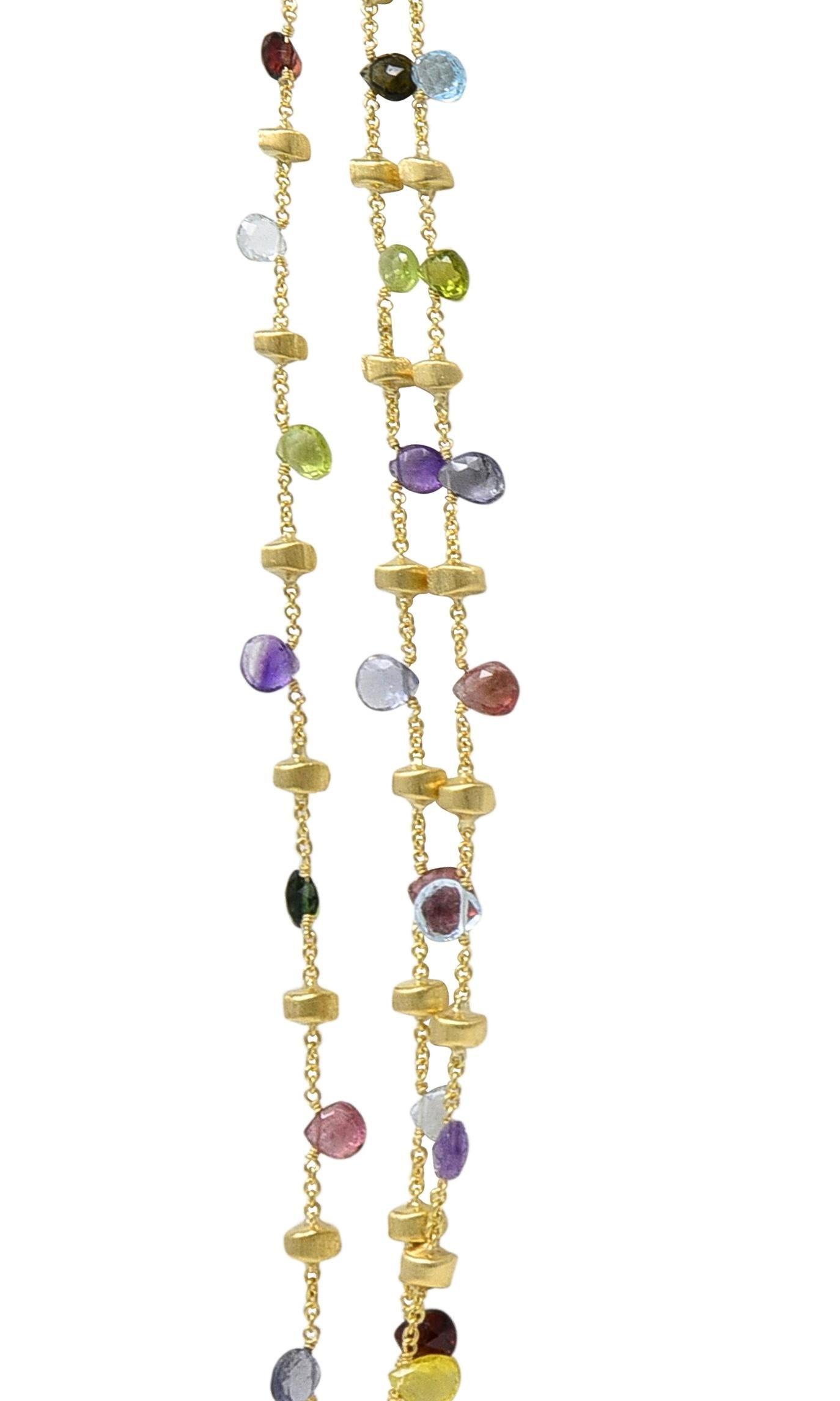 Marco Bicego Contemporary Multi-Gem 18K Gold Paradise Multi-Strand Necklace