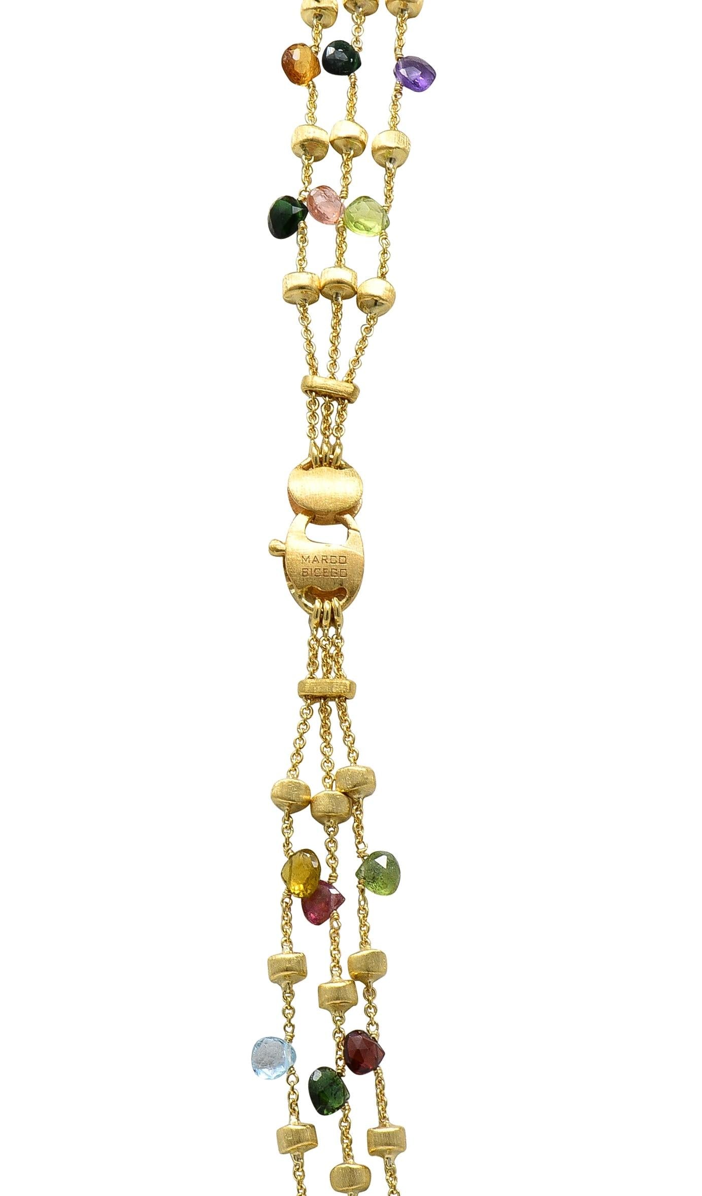 Marco Bicego Contemporary Multi-Gem 18K Gold Paradise Multi-Strand Necklace