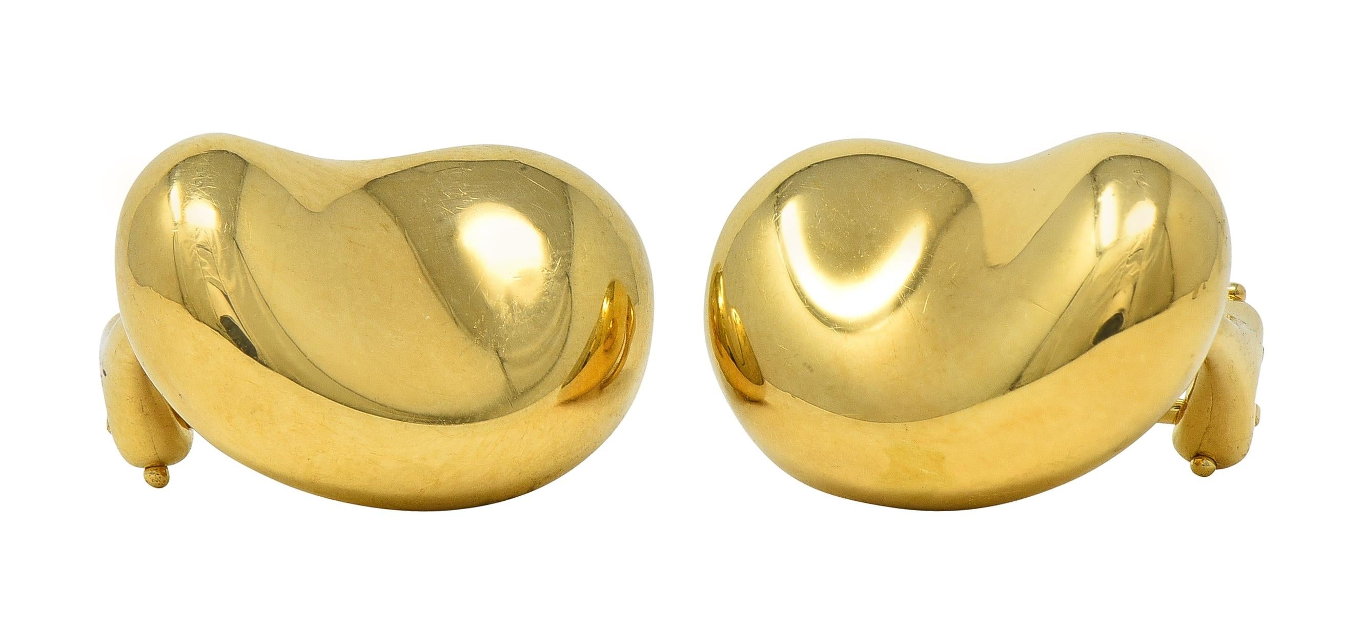 Elsa Peretti Tiffany & Co. 18 Karat Yellow Gold Vintage Bean Ear-Clip Earrings