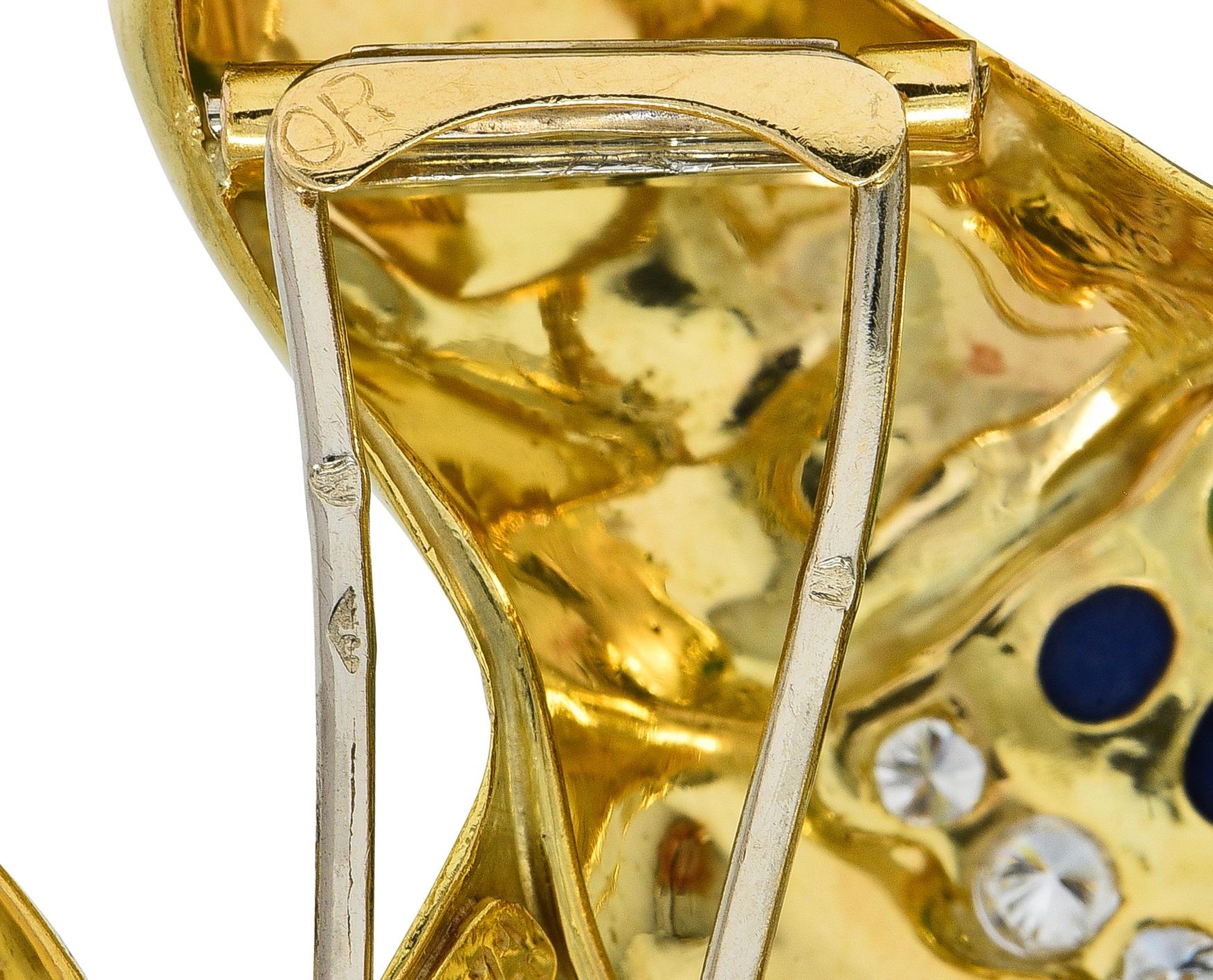 Van Cleef & Arpels French 1971 Enamel 18K Gold Vintage Persian Tiger Booch