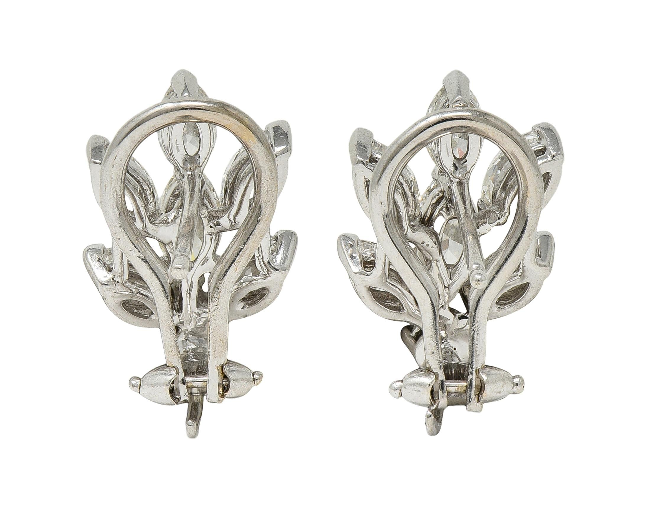 Contemporary 9.48 CTW Tanzanite Diamond 14K Gold Day-To-Night Halo Drop Earrings