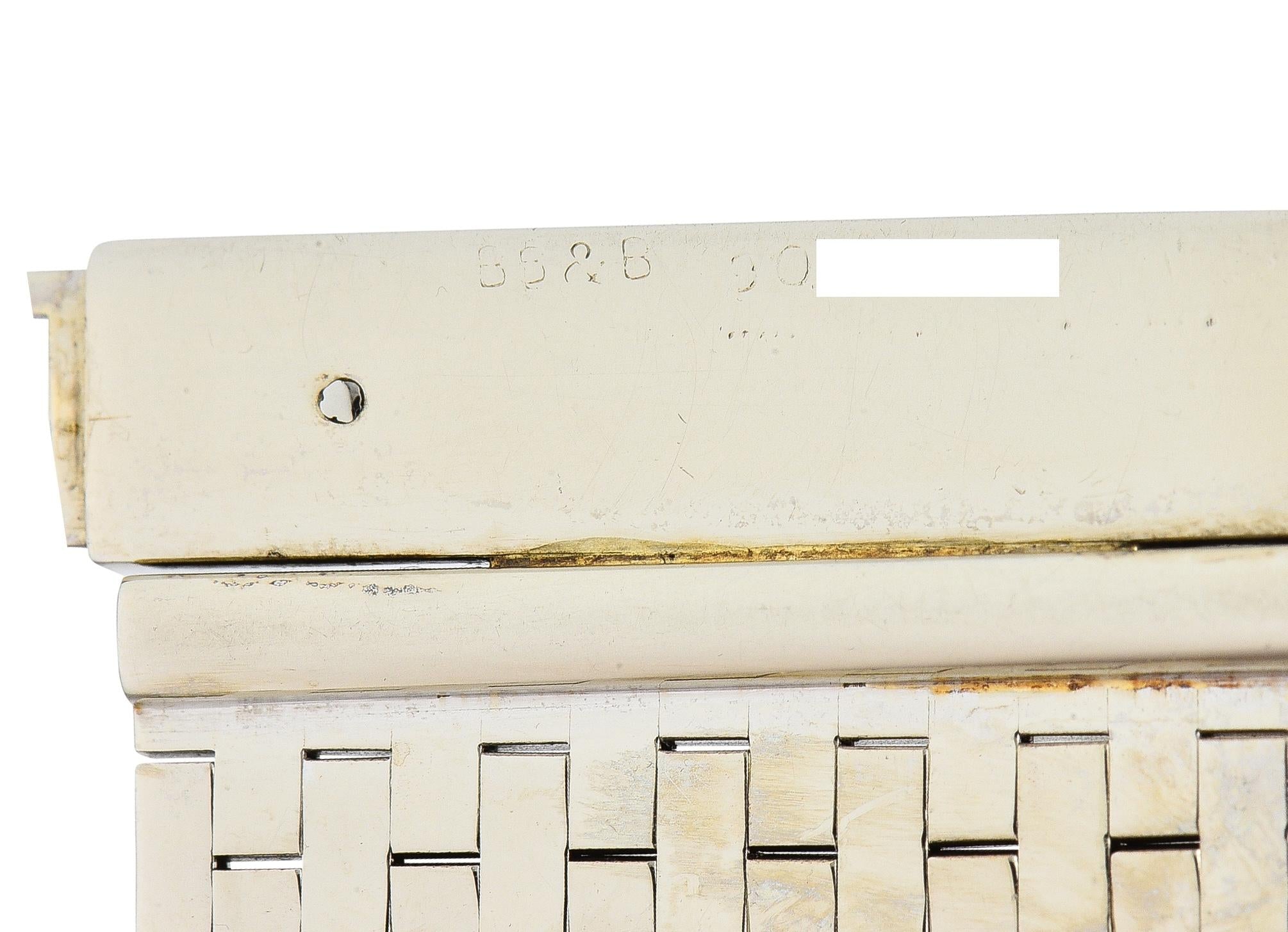 Bailey Banks & Biddle Retro Diamond 14K Gold Vintage Mesh Buckle Bracelet