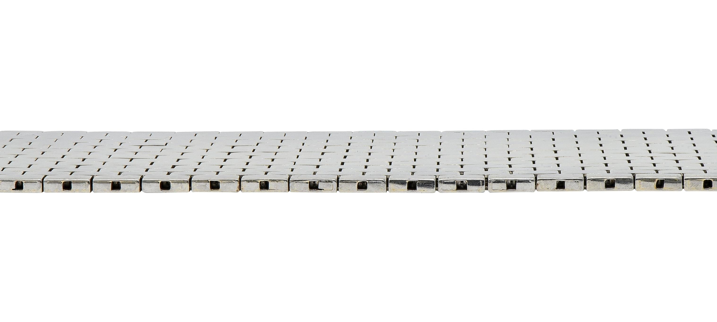 Bailey Banks & Biddle Retro Diamond 14K Gold Vintage Mesh Buckle Bracelet