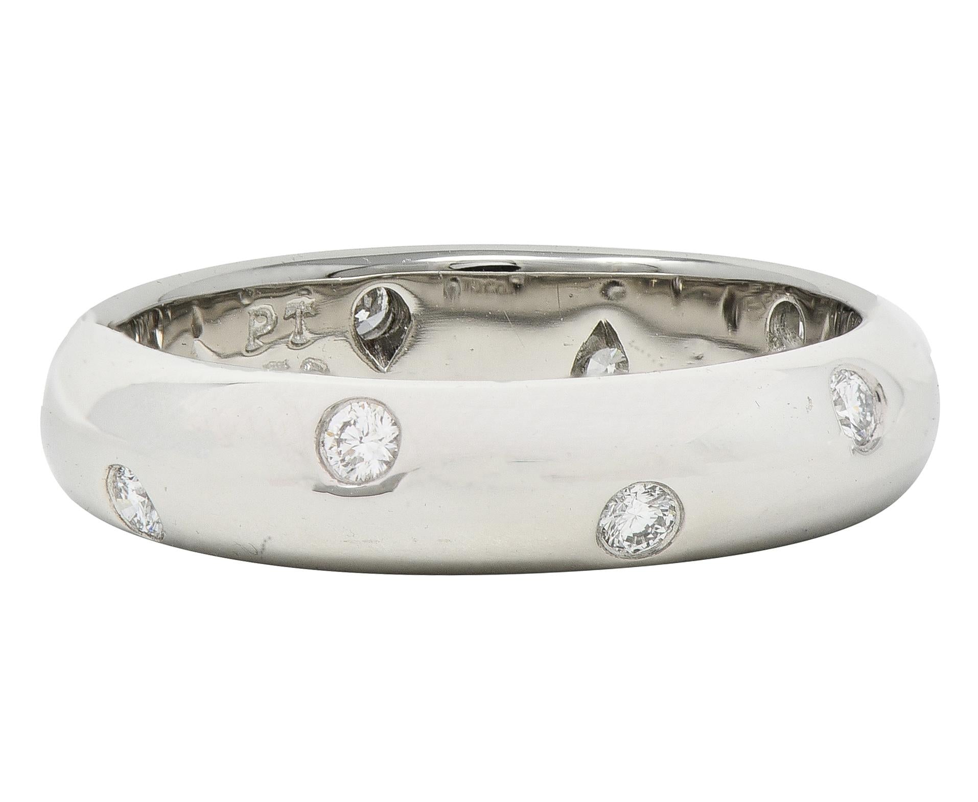 Tiffany & Co. 2000's Diamond Platinum Etoile Band Ring