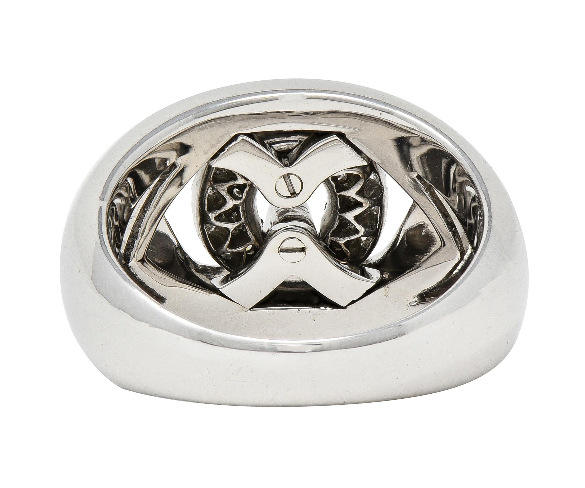 Bulgari Contemporary Diamond 18 Karat White Gold Domed Abbraccio Ring