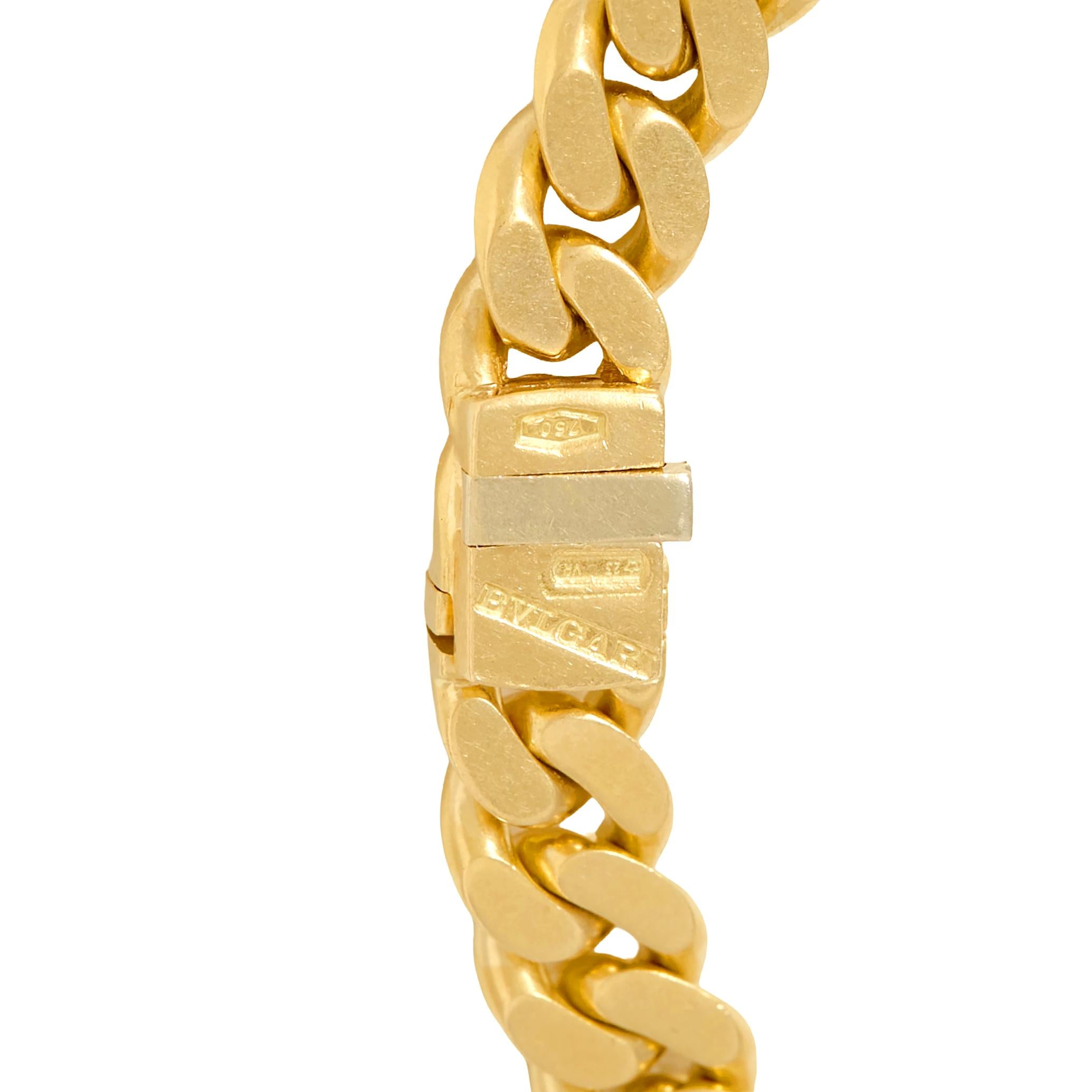 Bulgari 1980's 18 Karat Yellow Gold Vintage Graduated Curb Link Chain Necklace