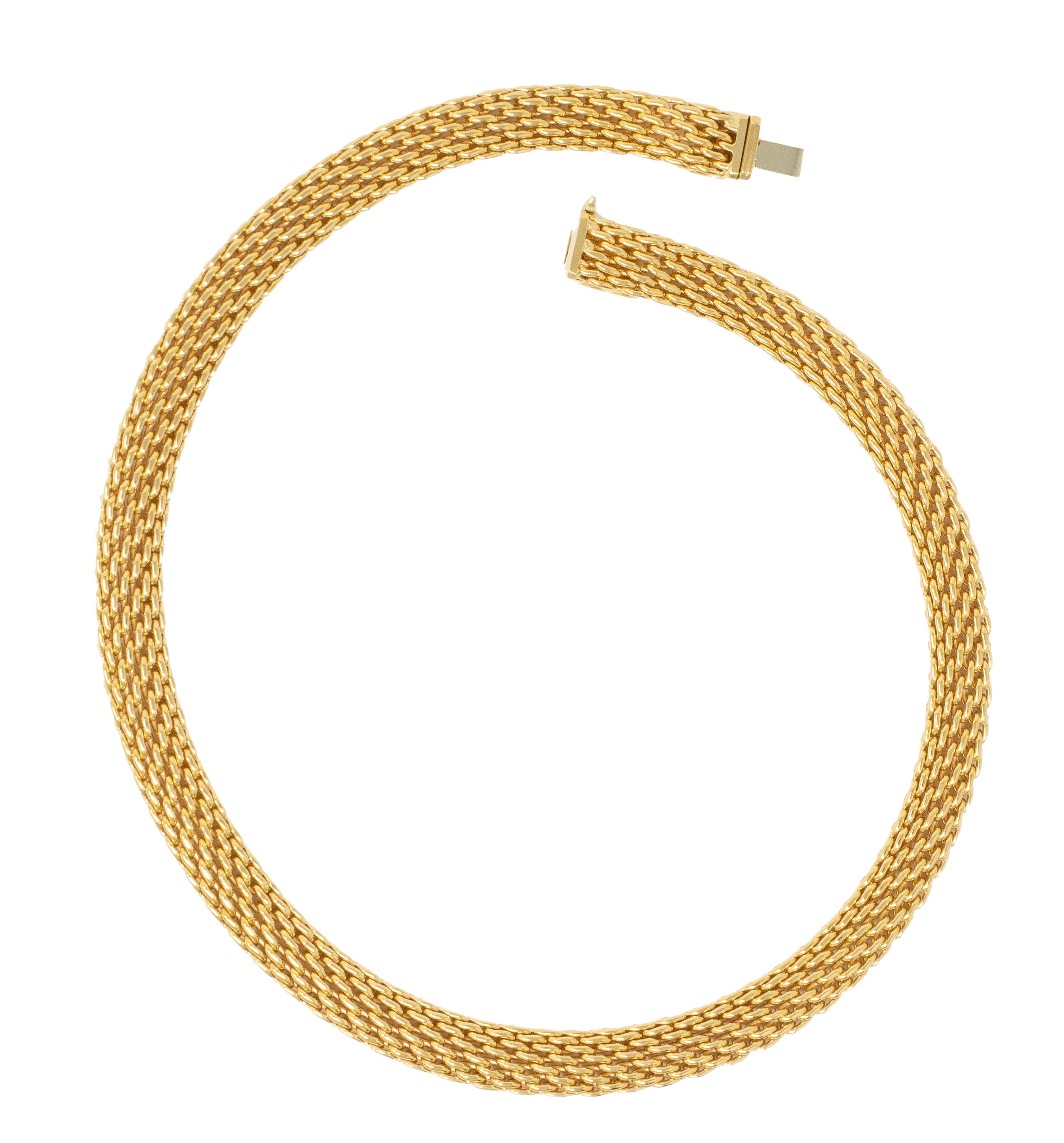 Tiffany & Co. 2001 18 Karat Yellow Gold Vintage Somerset Mesh Necklace