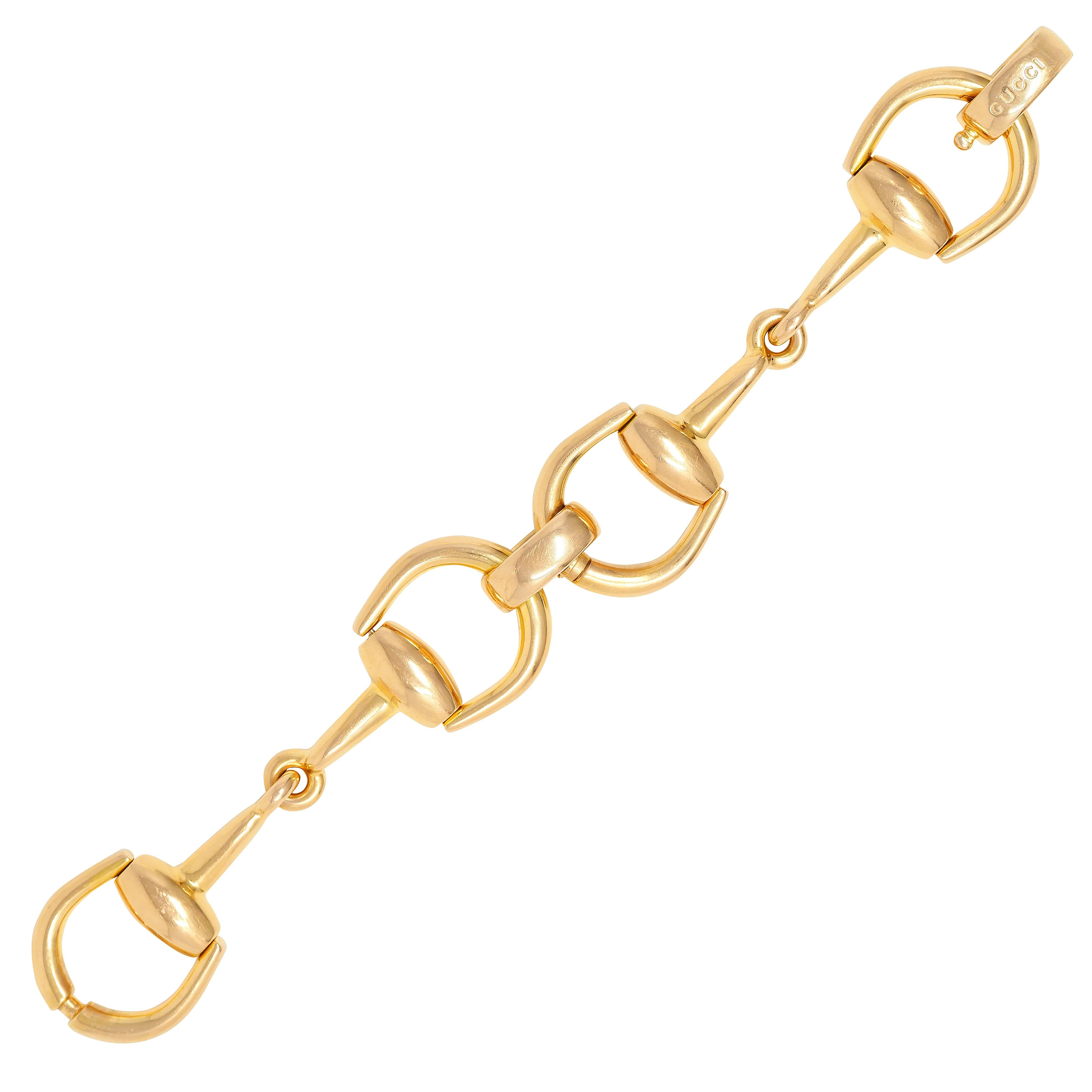 Gucci 18 Karat Yellow Gold Vintage Horsebit Link Bracelet