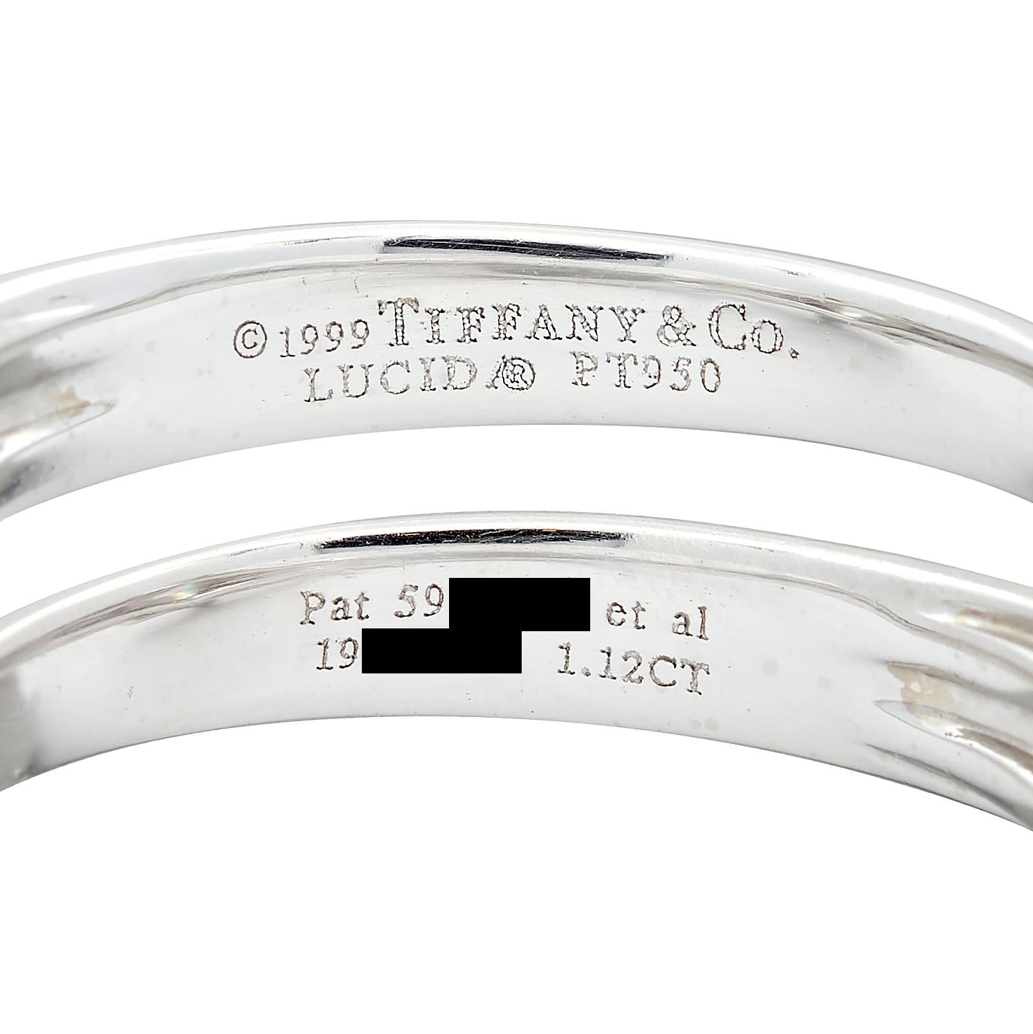 1999 Tiffany & Co. Lucida 1.12 CTW Diamond Platinum Vintage Engagement Ring