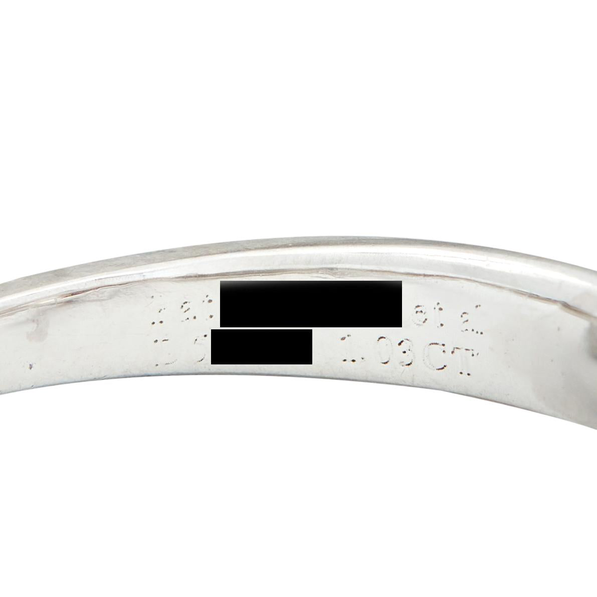 Tiffany & Co. 1.03 CTW Lucida Diamond Platinum Vintage Engagement Ring GIA