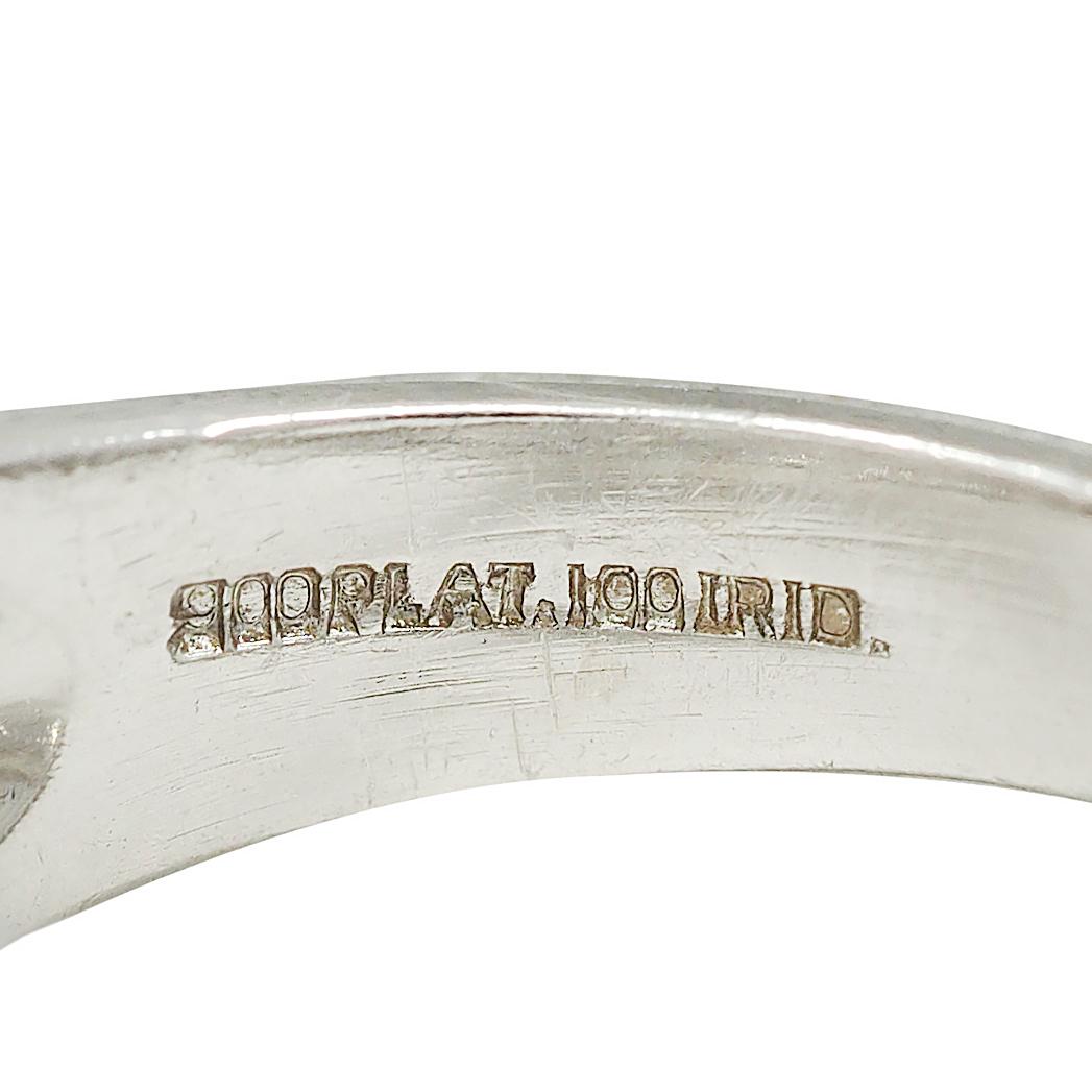 Granat Mid-Century 1.55 CTW Diamond Platinum Vintage Three Row Band Ring