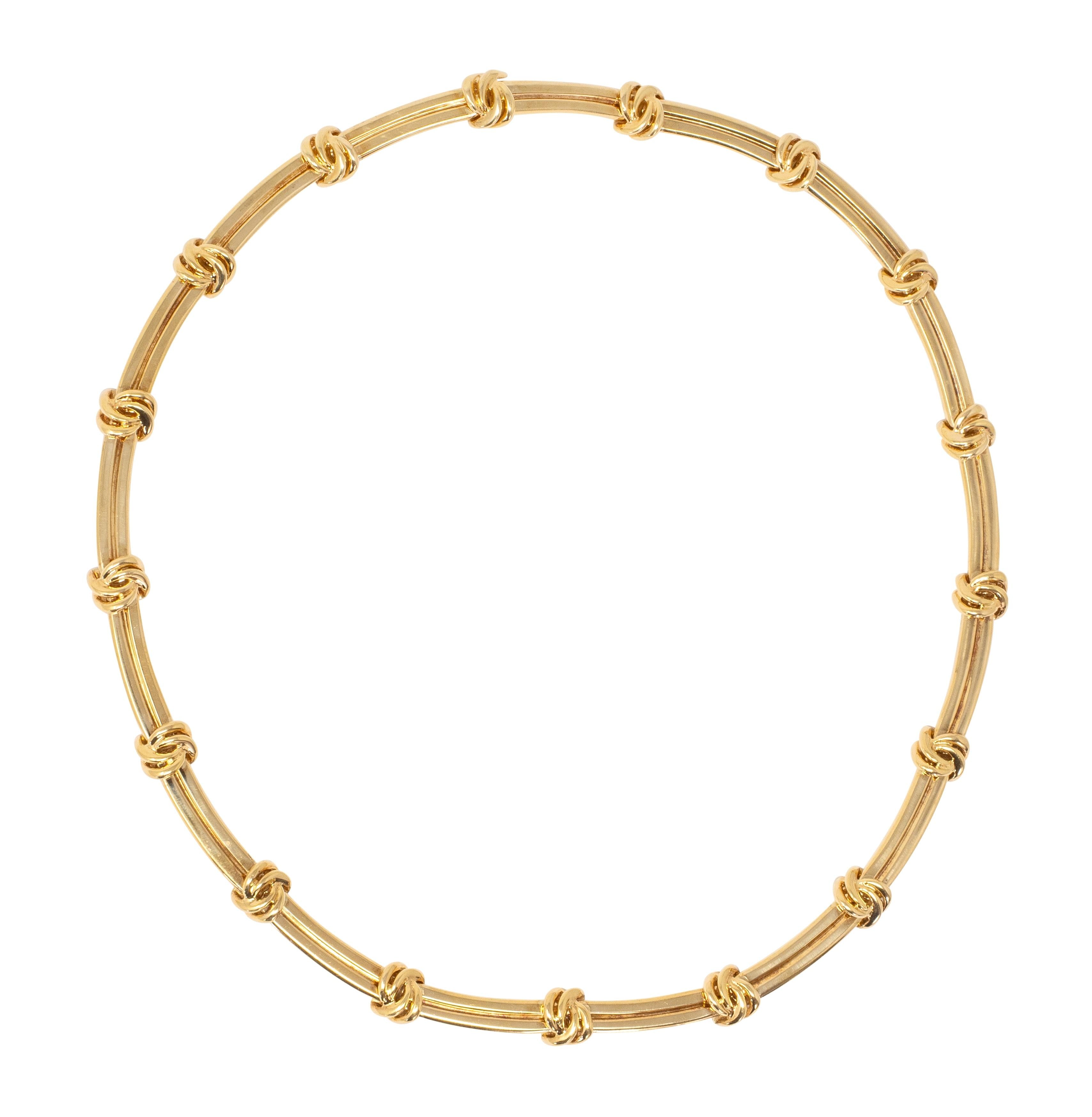 Tiffany & Co. 1960's 18 Karat Yellow Gold Vintage Knot Necklace